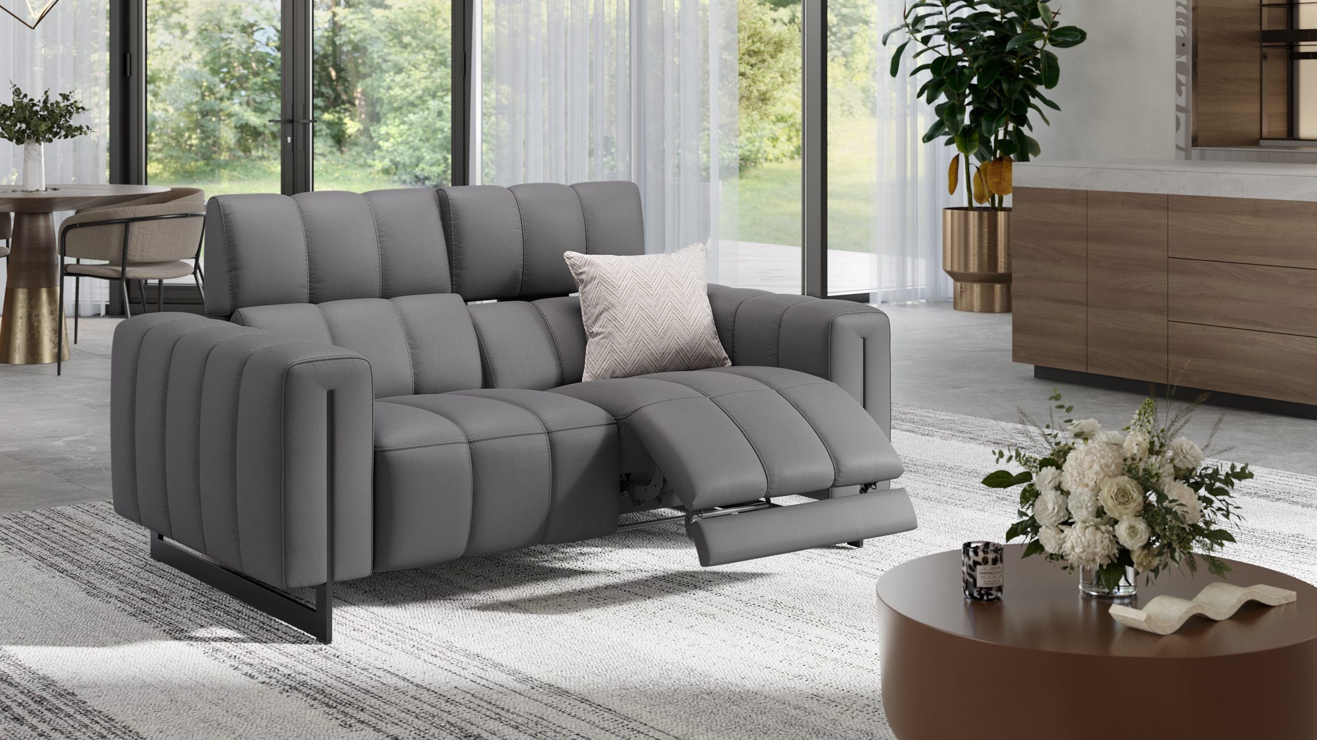 Sofanella 2-Sitzer Leder VENETO, Relaxsofa, Designsofa, Designer Couch, Italienisches Sofa, 2er Sofa