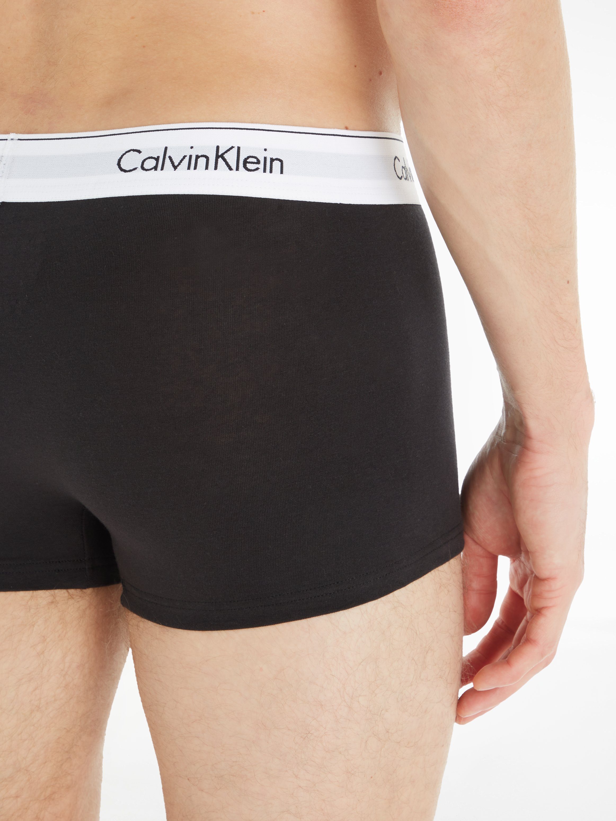 mit am Underwear 3-St., Wäschebund Boxer Logoschriftzug Klein 3er-Pack) Calvin (Packung, schwarz