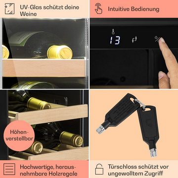 Klarstein Weinkühlschrank Vinovilla Smart, für 20 Standardflaschen á 0,75l,Wein Flaschenkühlschrank Weintemperierschrank Weinschrank Kühlschrank