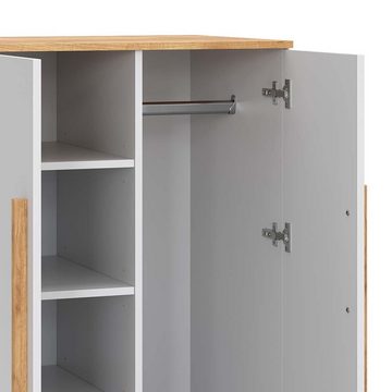 VitaliSpa® Kleiderschrank Kindergarderobe MALIA Weiß/Eiche