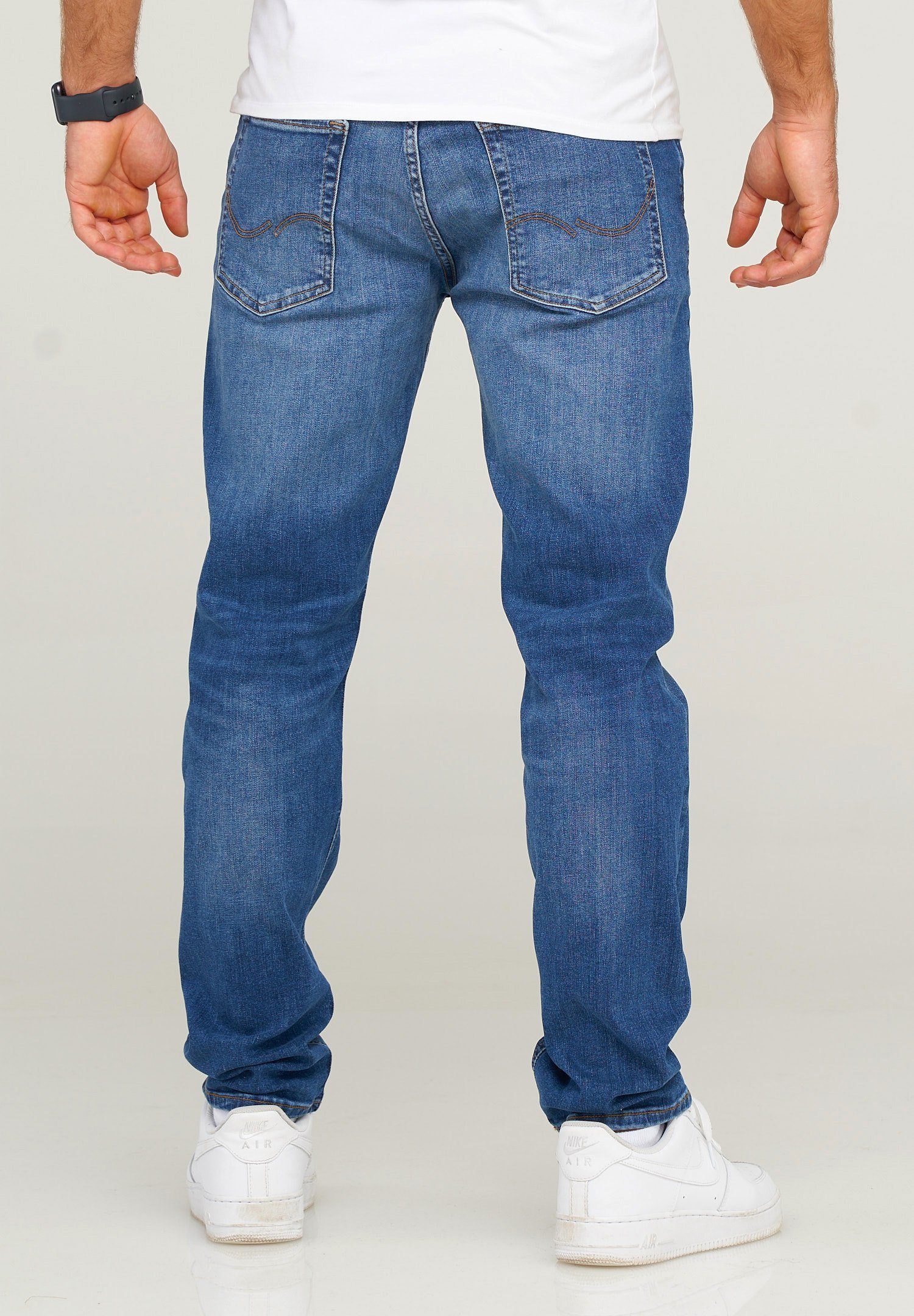 Jack & Jones Comfort-fit-Jeans JJIMIKE JJARIS im Used-Look mit Stretchanteil Herren Mike Jeans Comfort Fit Hose