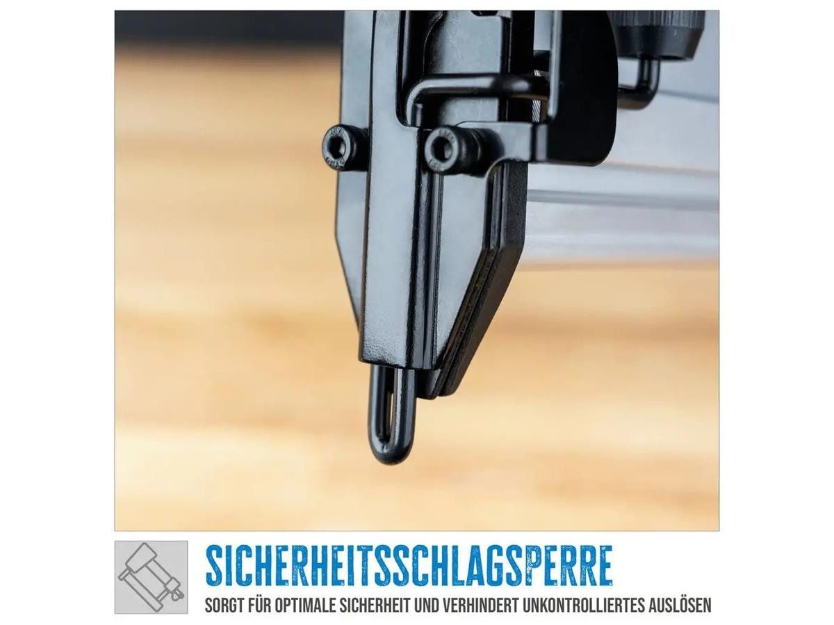 Güde Nagler Druckluft-Klammergerät, Set, 6 bar, Stiftstärke 1,05 mm, Klammerstärke 1 mm, inkl. Koffer – Bild 4 von 5