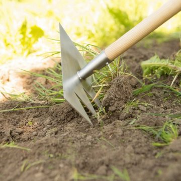 Ruwi Multiharke Gartenhacke Harke Gartenharke Hacke Gartenhacke, 8 in 1 Multiharke Unkraut jäten, Boden lockern, Pflanzlöcher graben uvm.