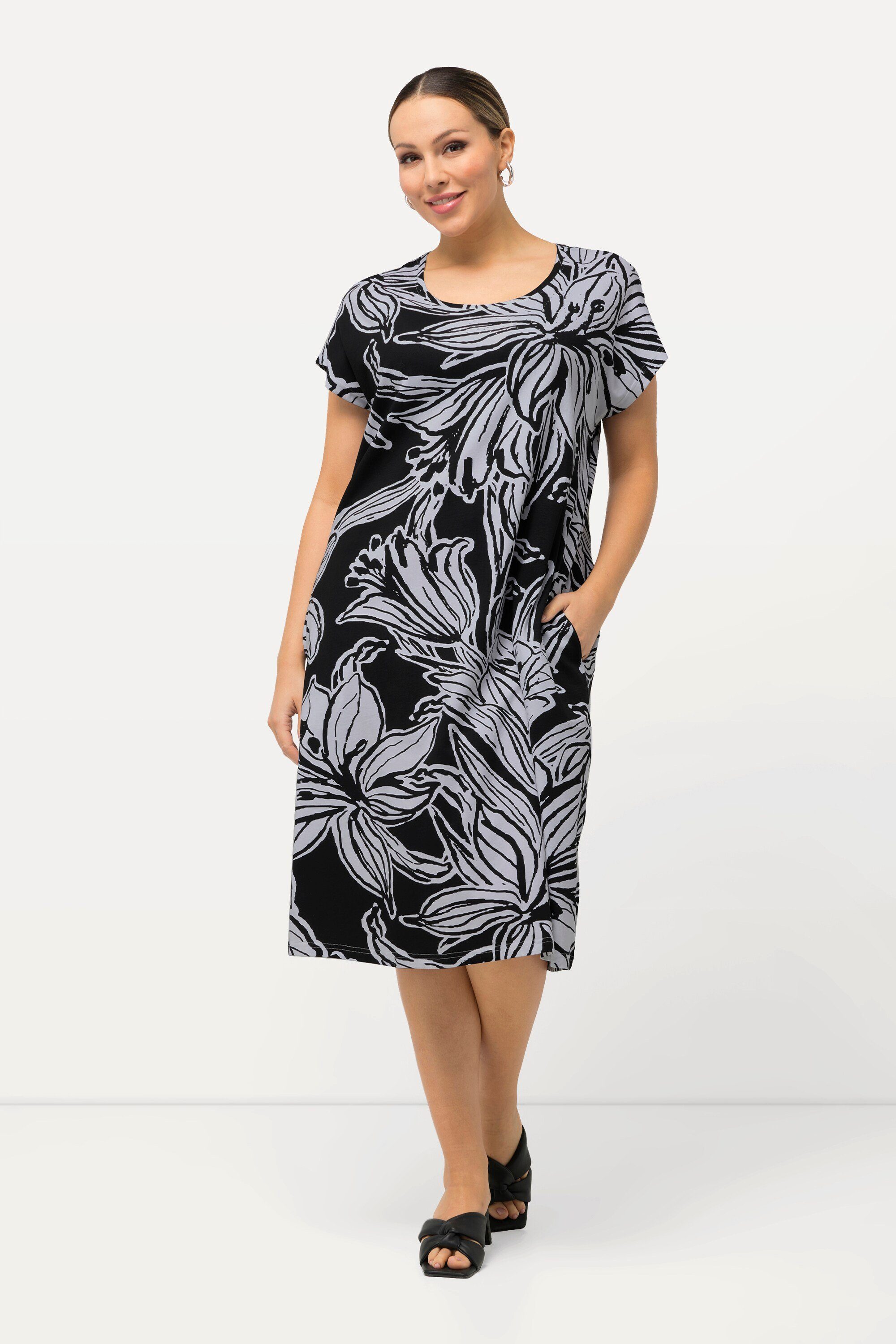 Ulla Popken Midikleid Jersey-Minikleid Blüten Oversized günstig online kaufen
