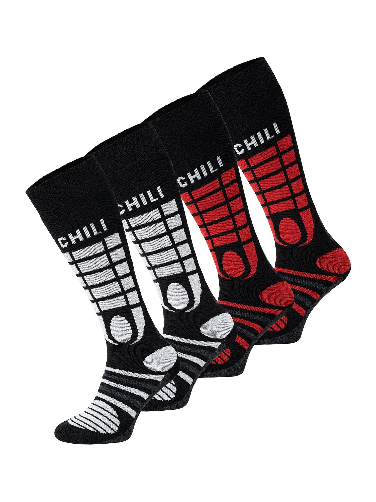 Chili Lifestyle Funktionssocken CHILI Function Ski/Snow (4-Paar) rot-blau