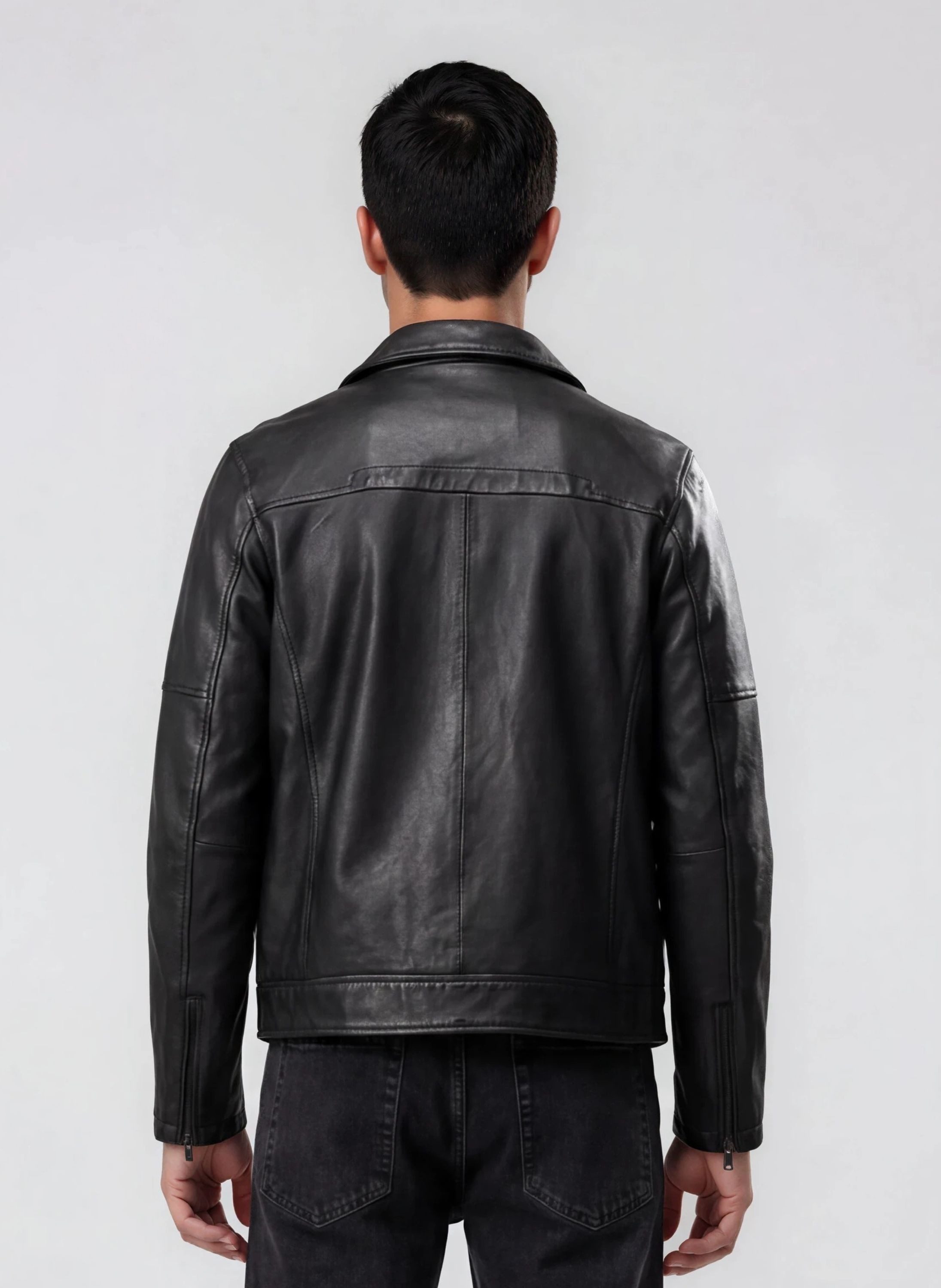 trueprodigy Lederjacke Gael Hemd-Stil mit Eingrifftaschen