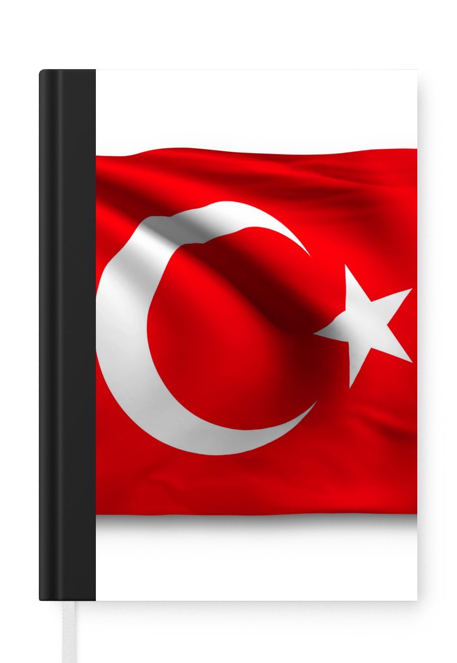 Tagebuch, Journal, Seiten, Notizheft, Notizbuch Hintergrund, auf A5, 98 weißem Haushaltsbuch MuchoWow der Flagge Türkei Merkzettel,