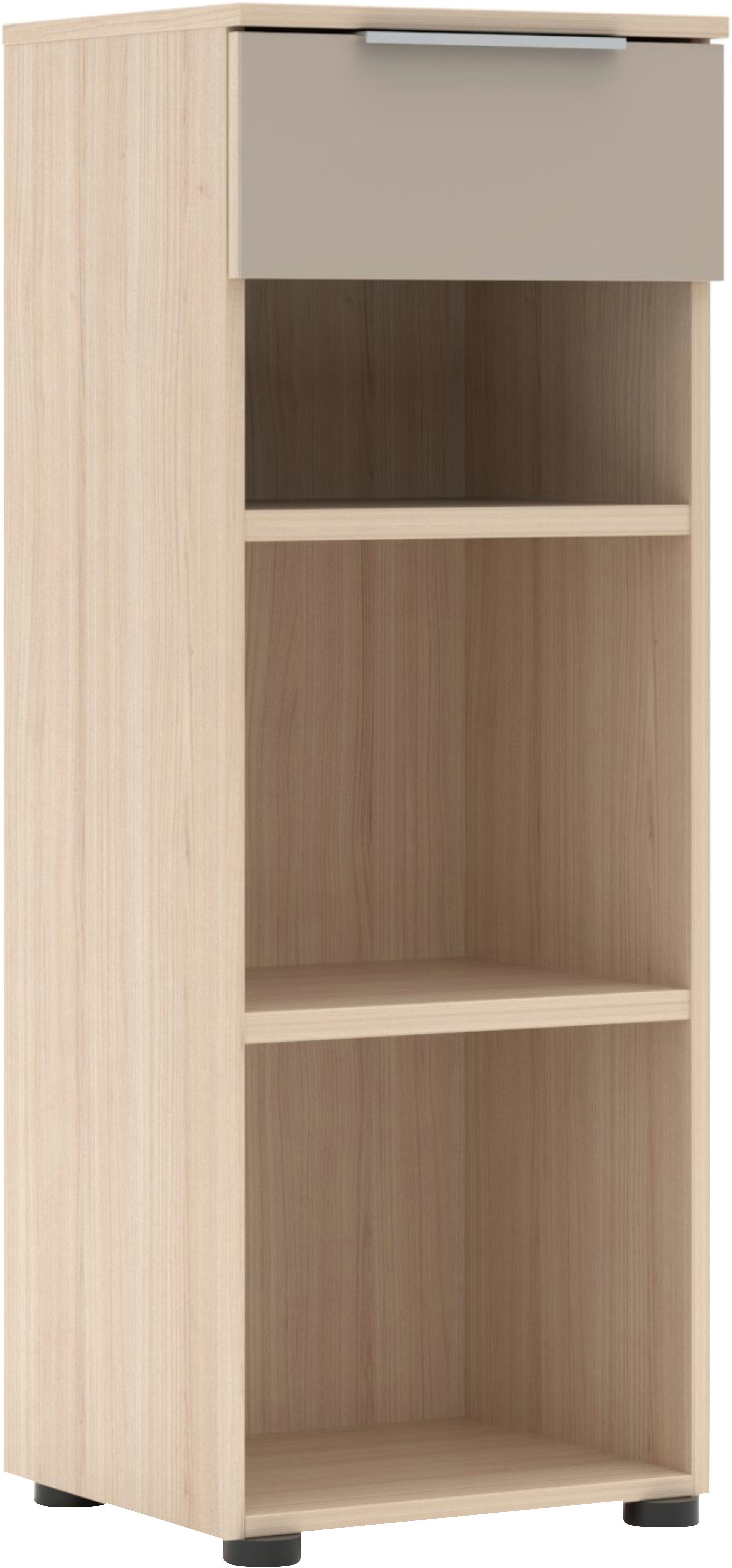 Innostyle Aktenregal Büroregal Santorin, 40x 110x 38 cm (B/H/T), 1-tlg., 1 Schubkasten, 3 offene Fächer, Softclose, Metallgriff