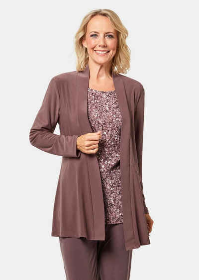 GOLDNER Shirtjacke Weich fallende Jersey-Longjacke