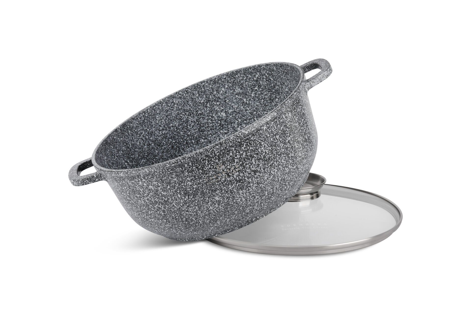 Edenberg Topf-Set Graue Töpfe Topfset Kasserolle Pfanne Keramik Induktionstöpfe, Aluminium, Keramik (15-tlg., Zeitloses Design des Topfsets. Eine ideale Geschenkidee)