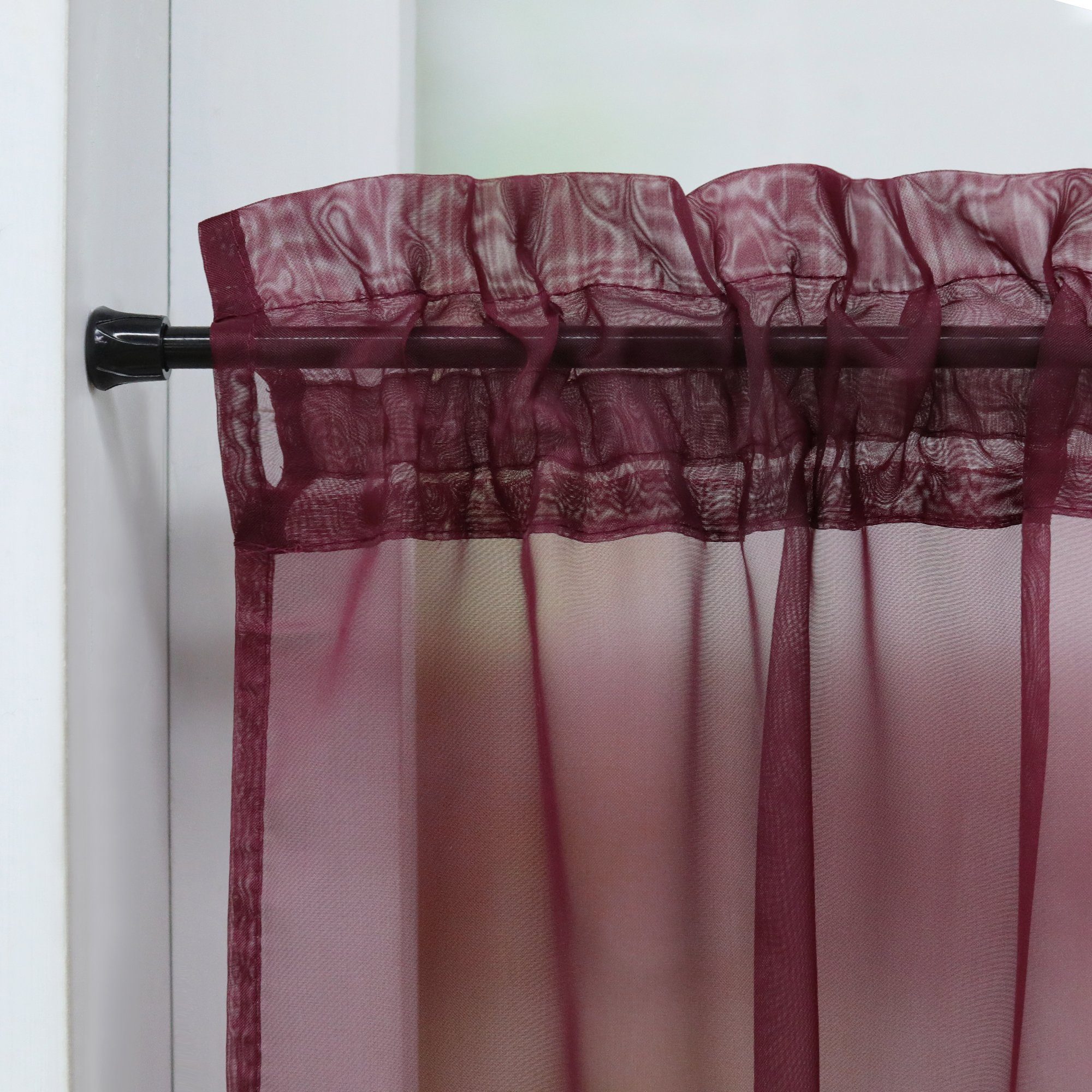 Joyswahl Scheibengardine (2 St), Stangendurchzug, transparent, Voile Kurzstores, Einfarbige, Küche