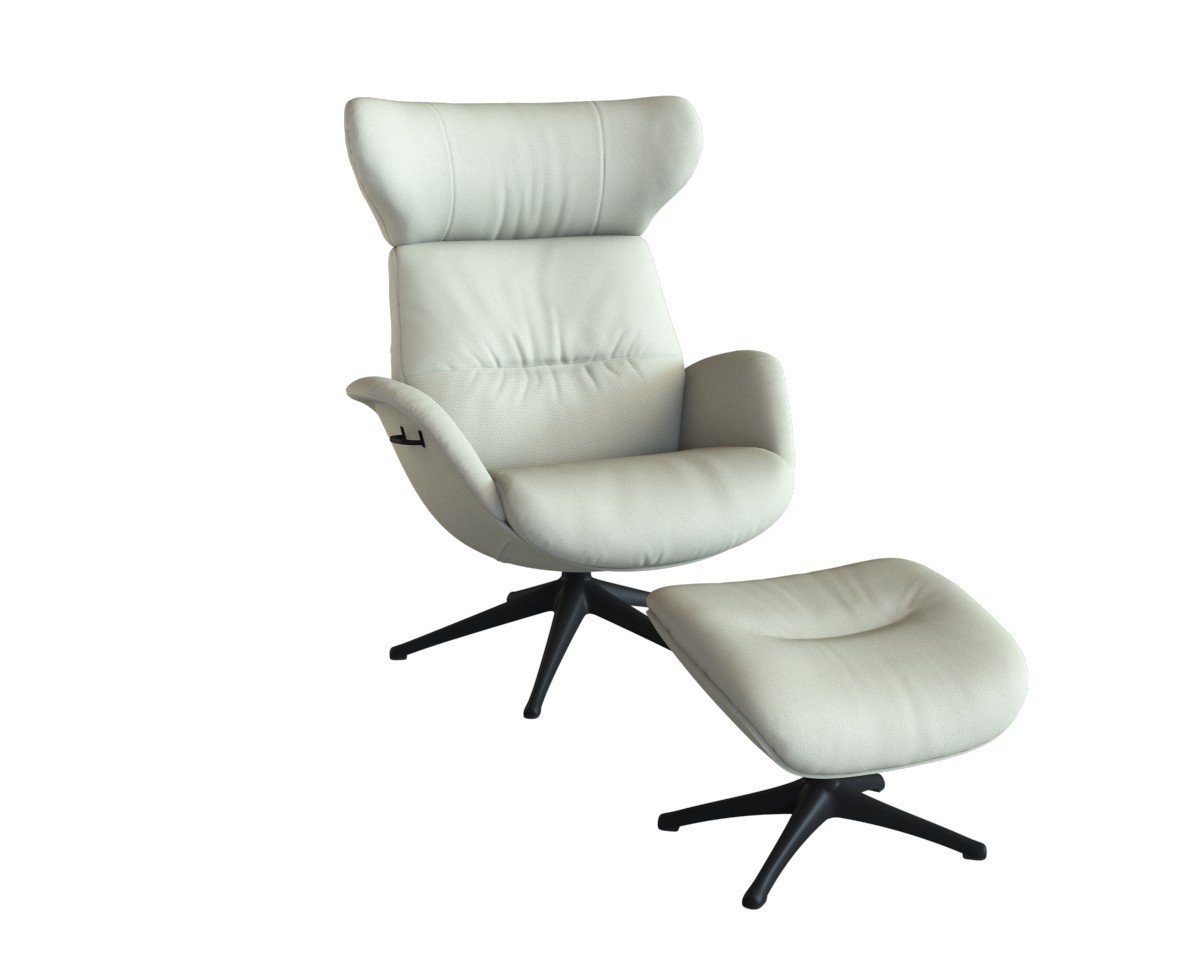 FLEXLUX Relaxsessel Fernsehsessel More, ergonomisch, drehbar, robuster Fuß, Scandi, Premium Komfort, Rücken- & Kopfteilverstellung, drehbar, Fuß schwarz