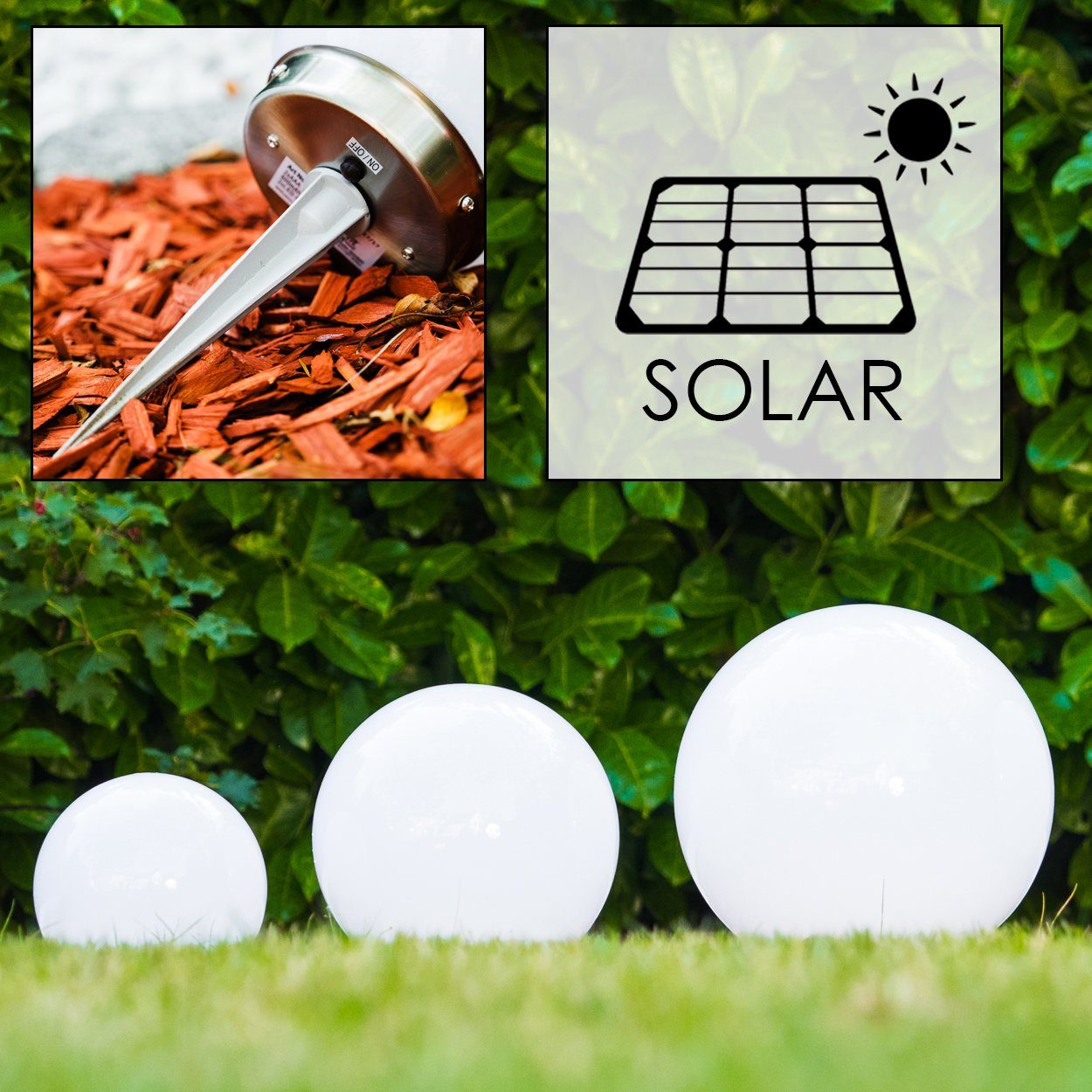 hofstein Kugelleuchte Solar Kugelleuchte 15 cm Terrasse Licht Garten