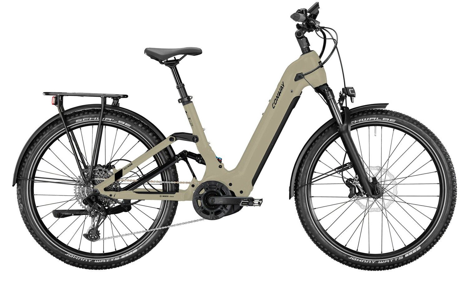 Conway E-Bike Touren Bike Cairon SUV FS 4.0 desert matt 27,5" 625 Wh Wave, 12 Gang Shimano SHIMANO "Deore RD-M6100, 12speed Schaltwerk