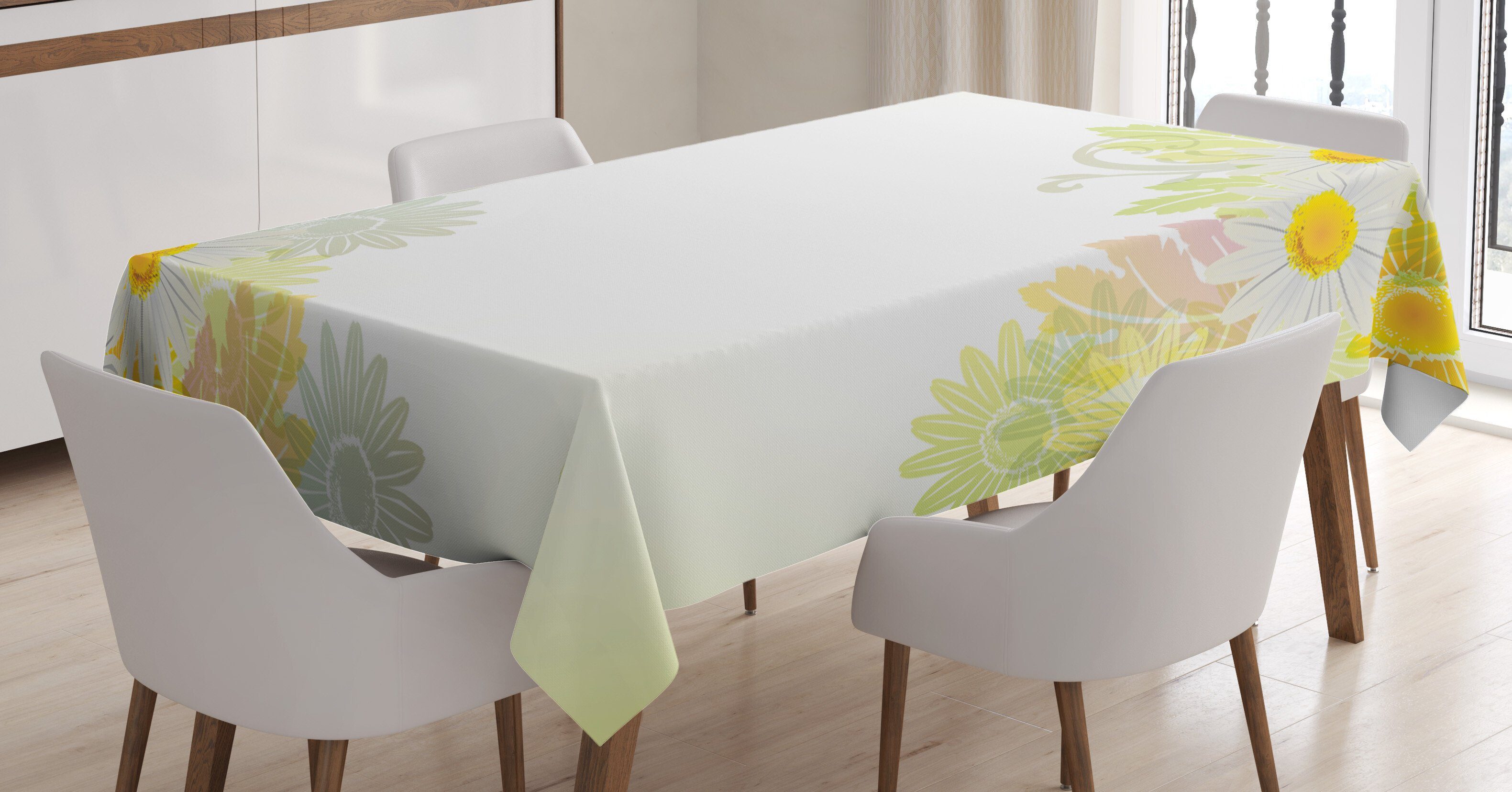 Bereich geeignet Tischdecke Für den Klare Waschbar Außen Blumen Farbfest Abstrakt Farben, Abakuhaus