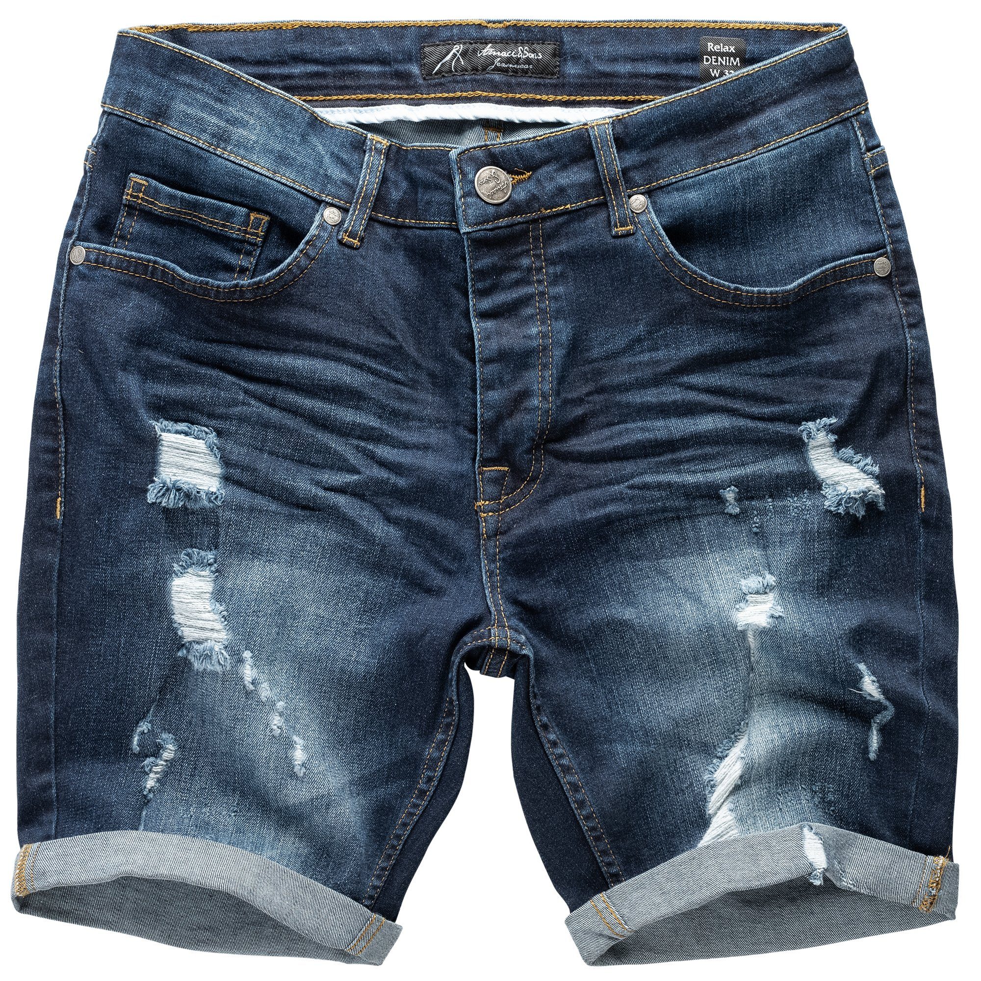 Amaci&Sons Jeansshorts SAN DIEGO Destroyed Jeans Shorts günstig online kaufen