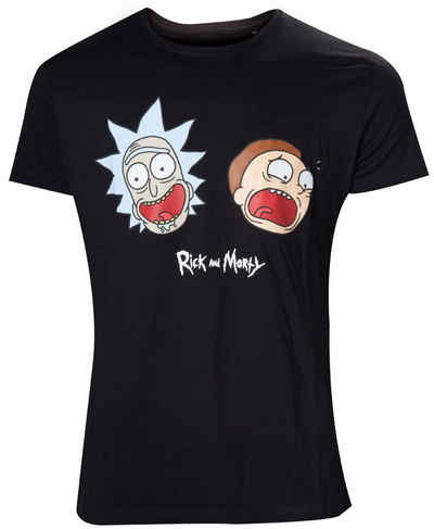 Rick and Morty Print-Shirt Rick & Morty T-Shirt Face Herren M XL XXL Uni Schwarz