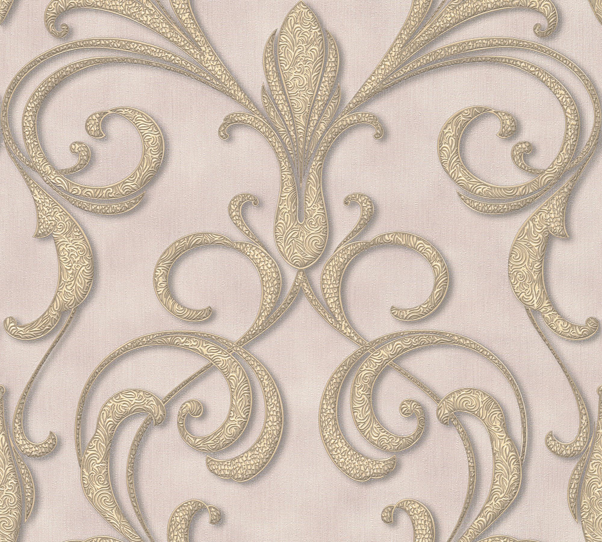 Barock, Barock Paper Vliestapete gold/violett/braun Ornament Tapete Nobile, Architects