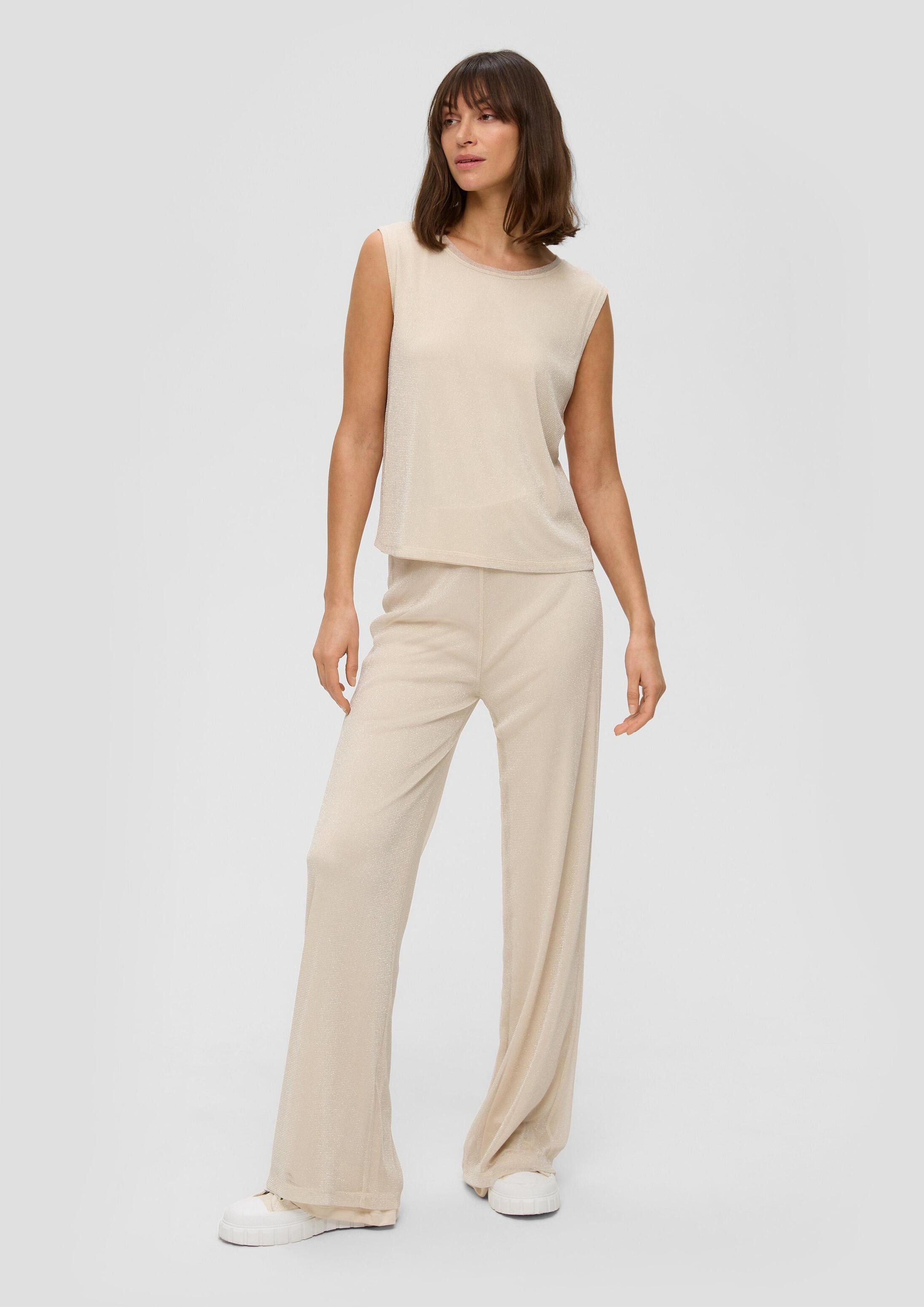 s.Oliver Chinos Hose Regular: Wide-Leg-Hose in Glitzer-Optik