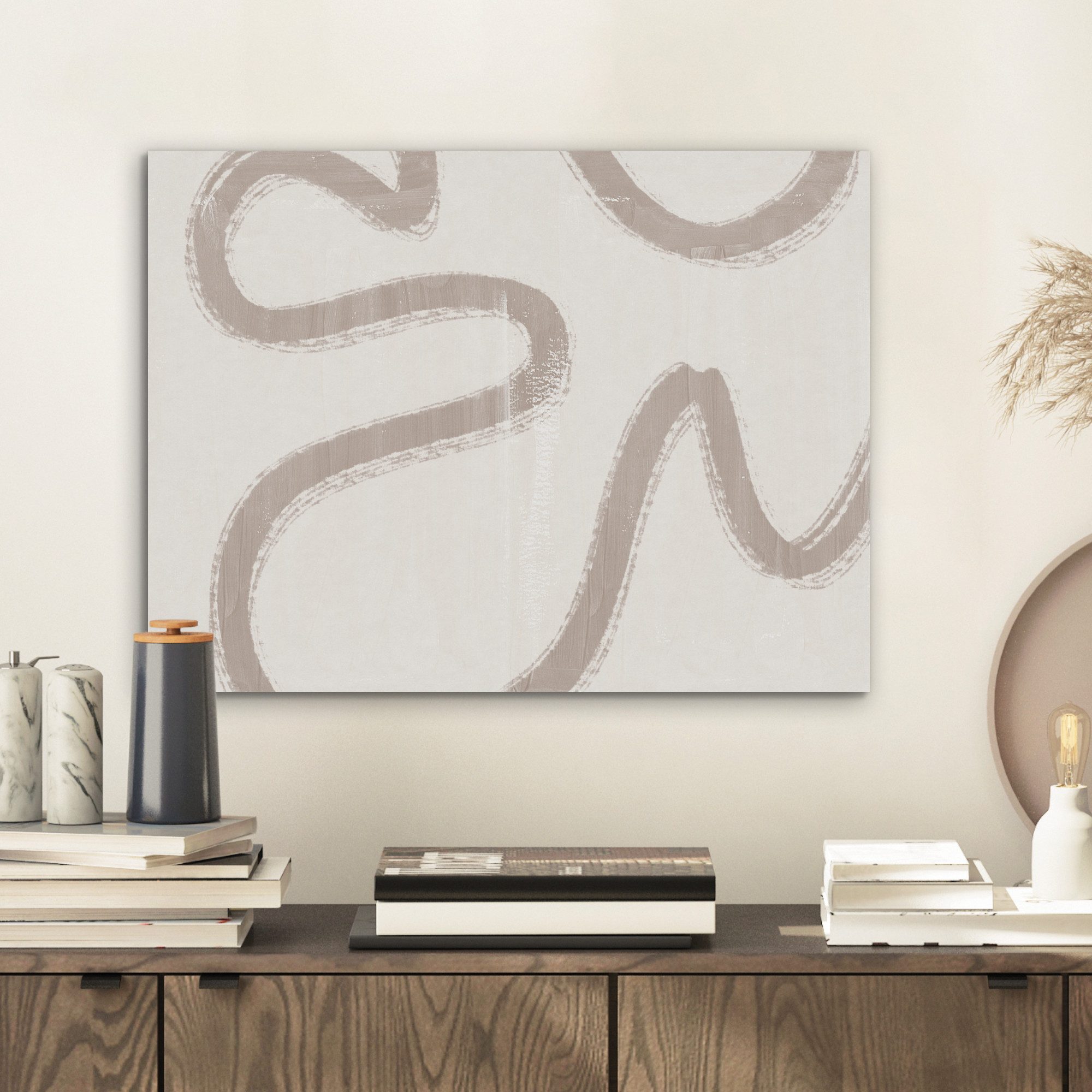 MuchoWow Gemälde Moderne Kunst - Beige günstig online kaufen