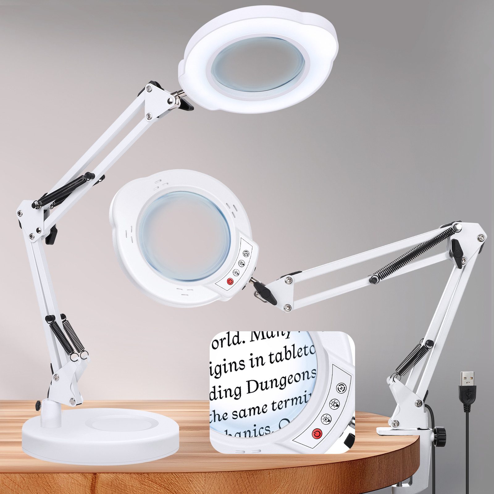 QUBEBU LED Klemmtischleuchte 10X Lupe mit günstig online kaufen