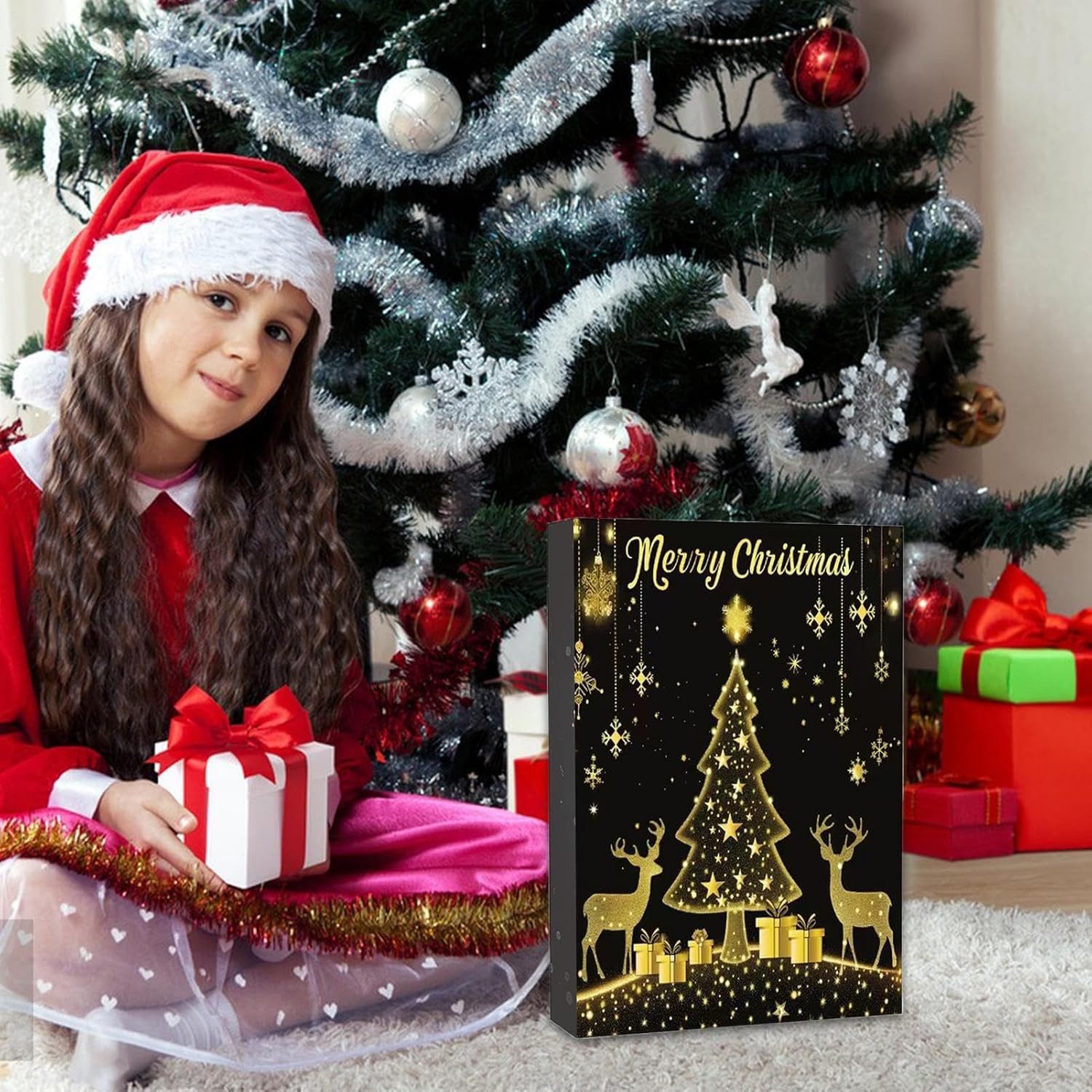 Coonoor Adventskalender 2025 Weihnachtskalender Schmuck Set (24 Überraschungen Armband Halskette Ohrringe), Weihnachtsgeschenke für Frauen Mädchen Teenager