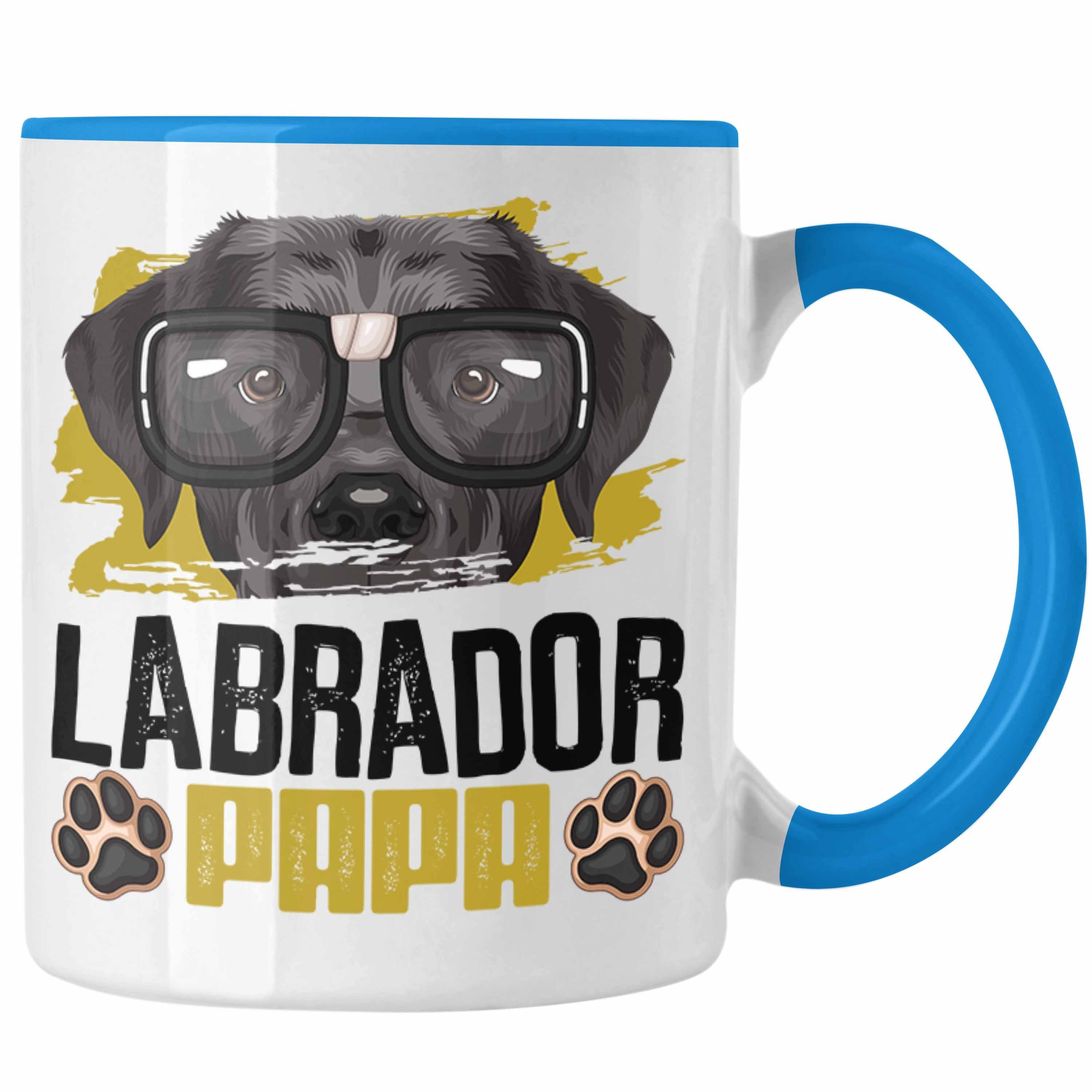 Trendation Tasse Labrador Papa Besitzer Tasse Geschenk Lustiger Spruch Geschenkidee Lab Blau