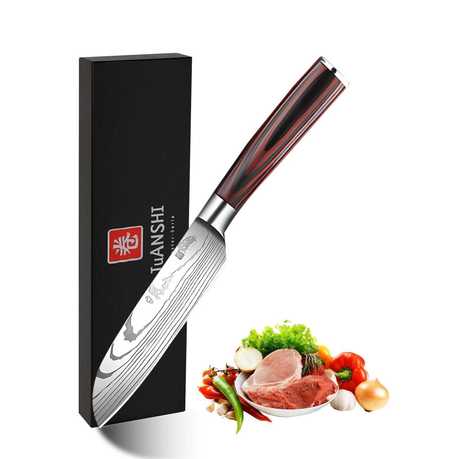 LuxusKollektion Santokumesser Santokumesser 13cm Hochkohlenstoff-Edelstahl