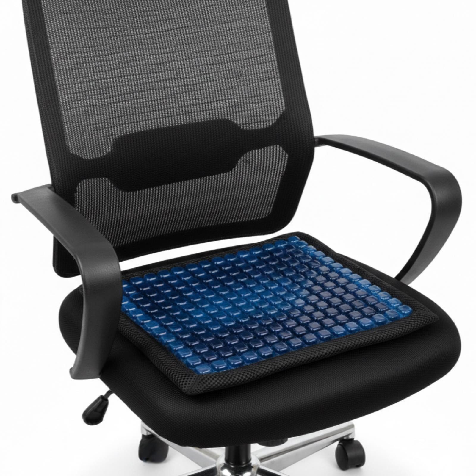 Lifenaxx Rückenkissen Gel Sitzkissen Auto Stuhl Rollstuhl Polster Gelkissen Sitzkissen, 1-tlg., Kühlend 38,5 cm x 32,5 cm 240 Noppen