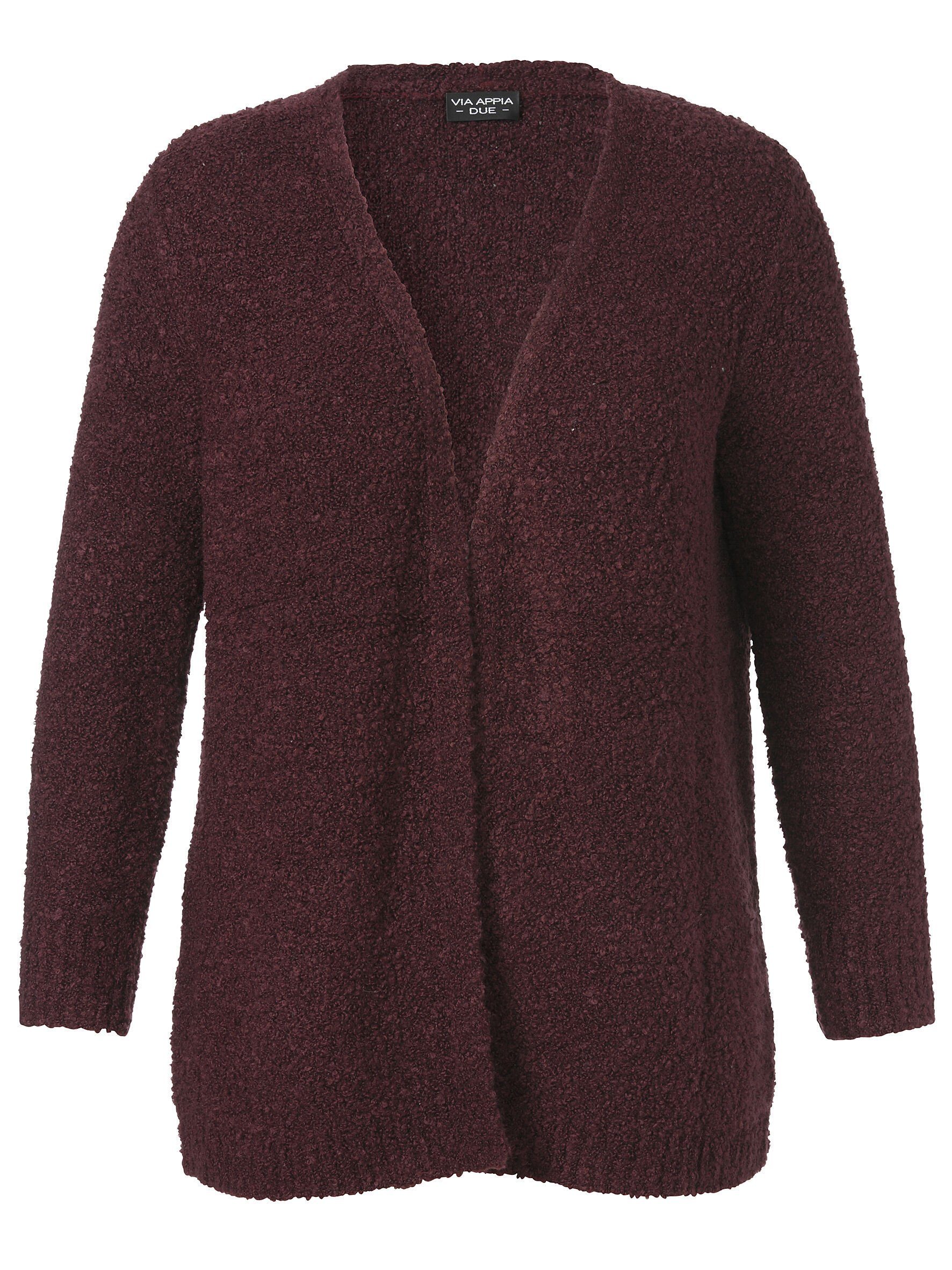 VIA APPIA DUE Strickjacke aus unifarbenem Stoff bordeaux