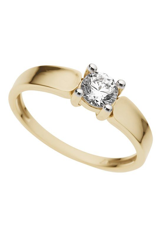 Firetti Fingerring Schmuck Geschenk Gold 333 Damenring Verlobungsring Goldring Solitär, mit Zirkonia (synth)