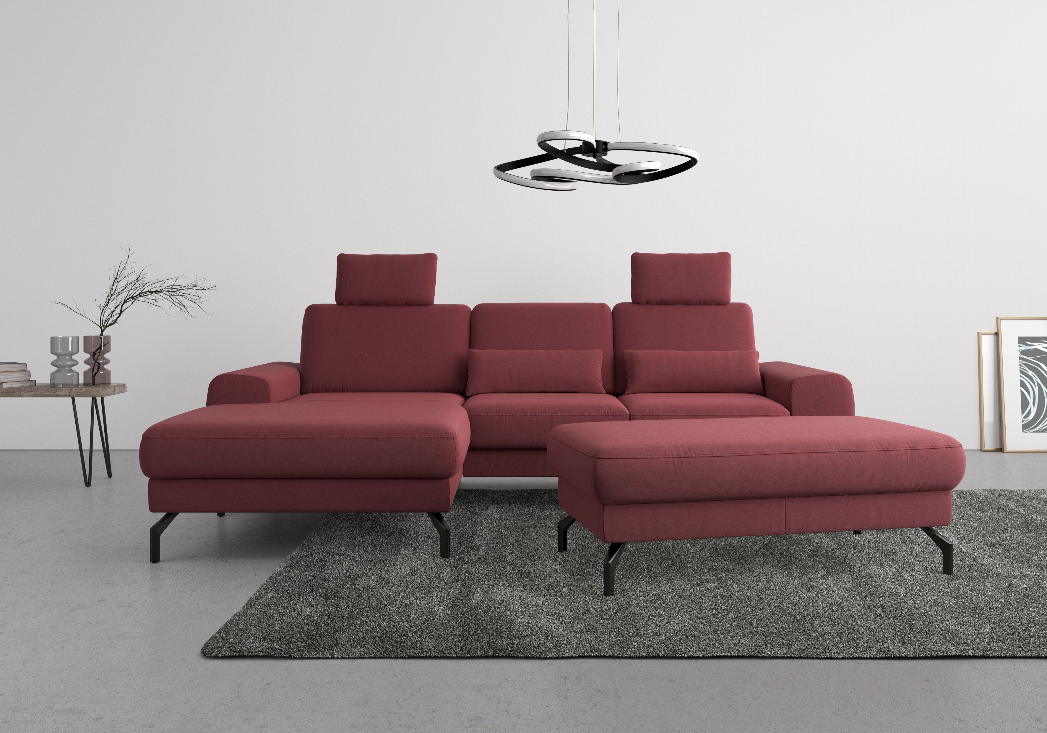 sit&more Ecksofa Cinturo, inklusive Sitztiefenverstellung und Federkern, Sitzhöhe 48 cm | Ecksofas