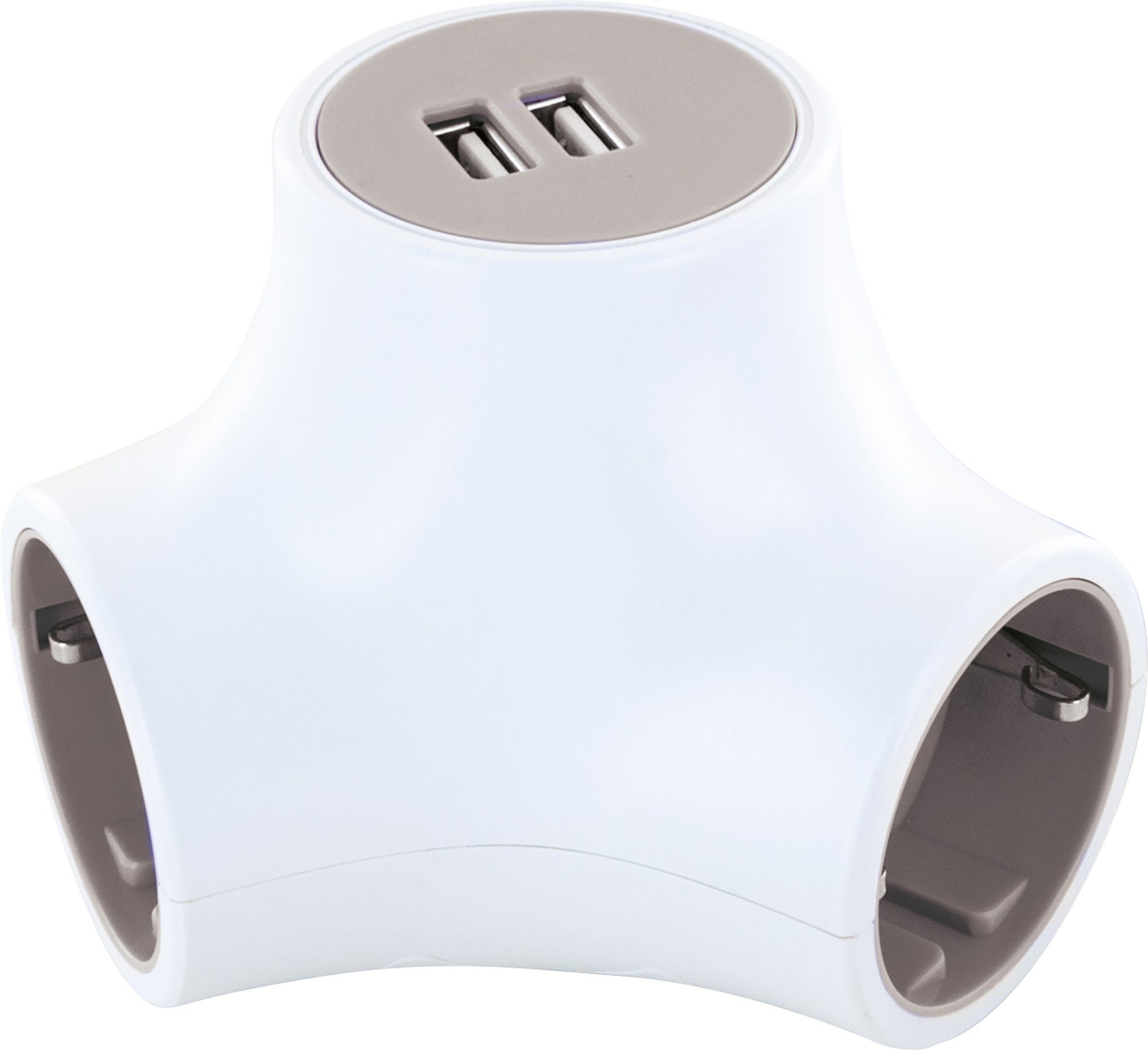 Schwaiger 660111 Mehrfachsteckdose 5-fach (3 Steckdosen, 2 USB Buchsen, Kabellänge 1.4 m)