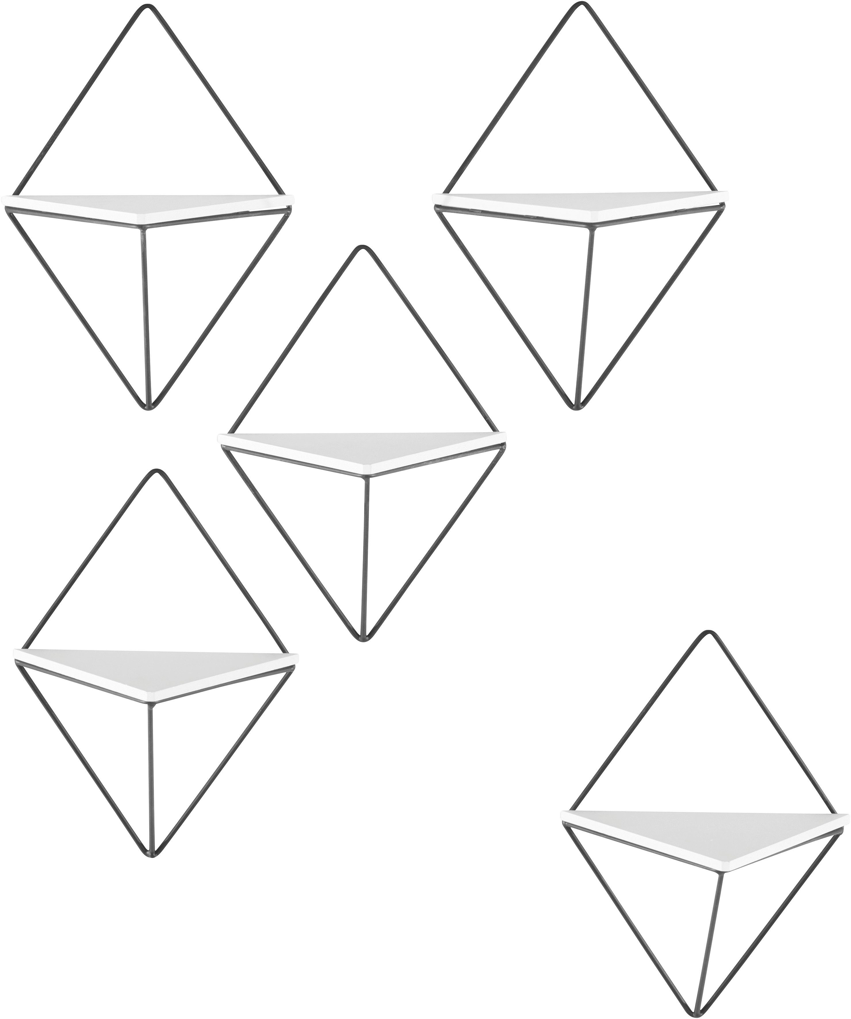 OTTO home Deko-Wandregal Rauten Rudel in modernen, dezenten Farbkombinationen, Set 5-tlg., Dekoregal, Wanddeko, aus Metall und MDF, 5tlg.Set