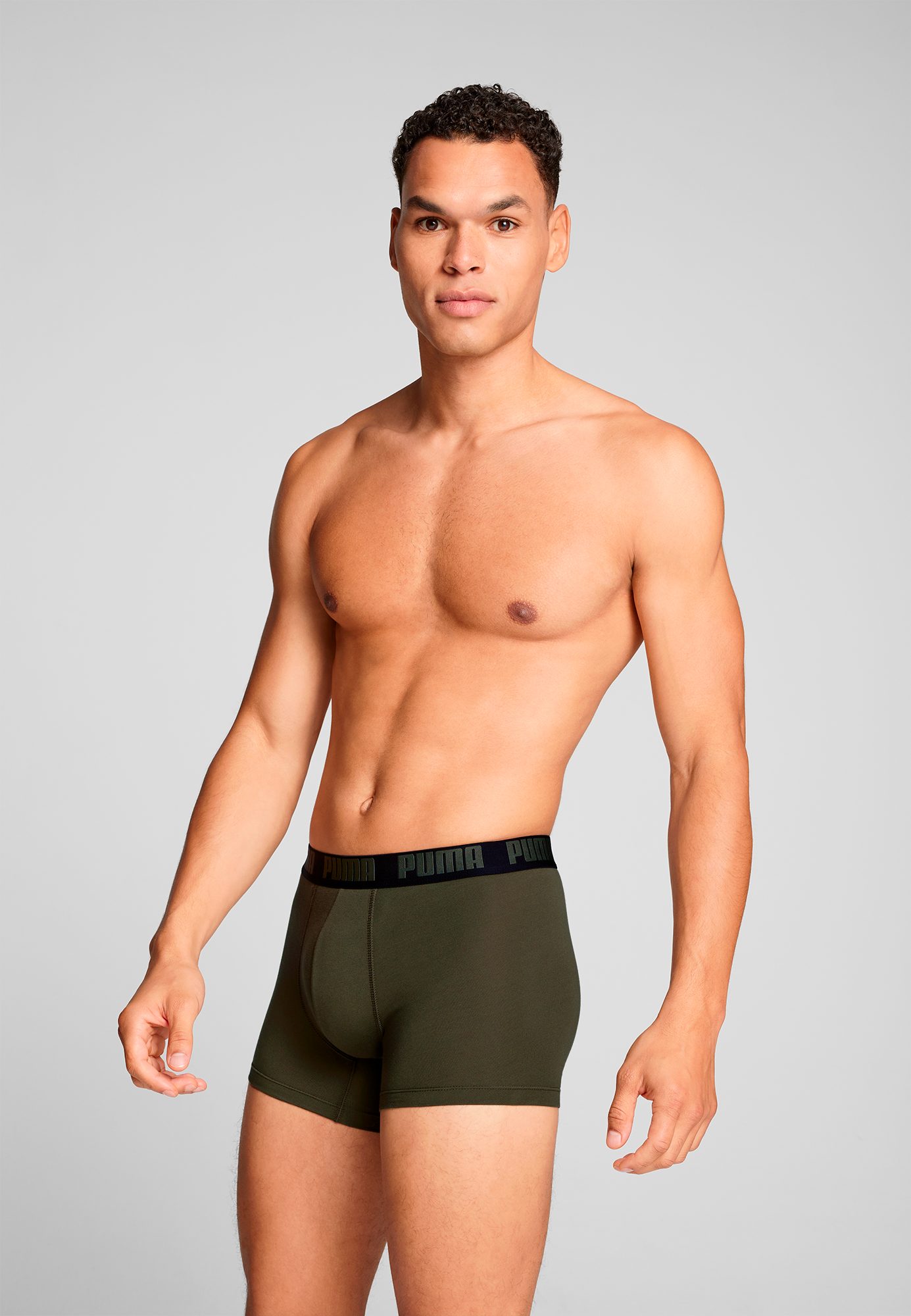 PUMA Boxershorts PUMA MEN EVERYDAY BASIC BOXERS 2P (2er Pack) mit Logobund