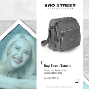 BAG STREET Umhängetasche Bag Street Damenhandtasche Umhängetasche (Umhängetasche), Umhängetasche Nylon, grau ca. 20cm x ca. 22cm