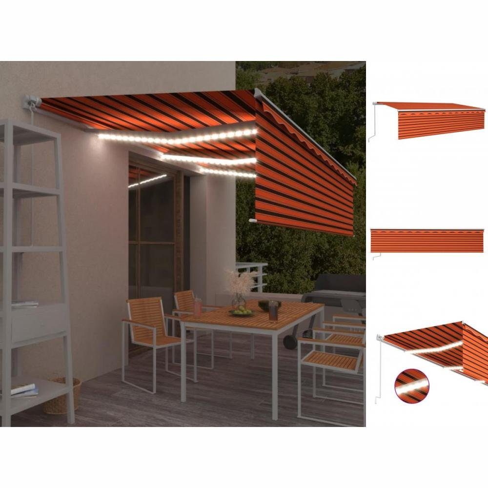 vidaXL Markise »Gelenkarmmarkise Einziehbar mit Volant LED 6x3 m Orange