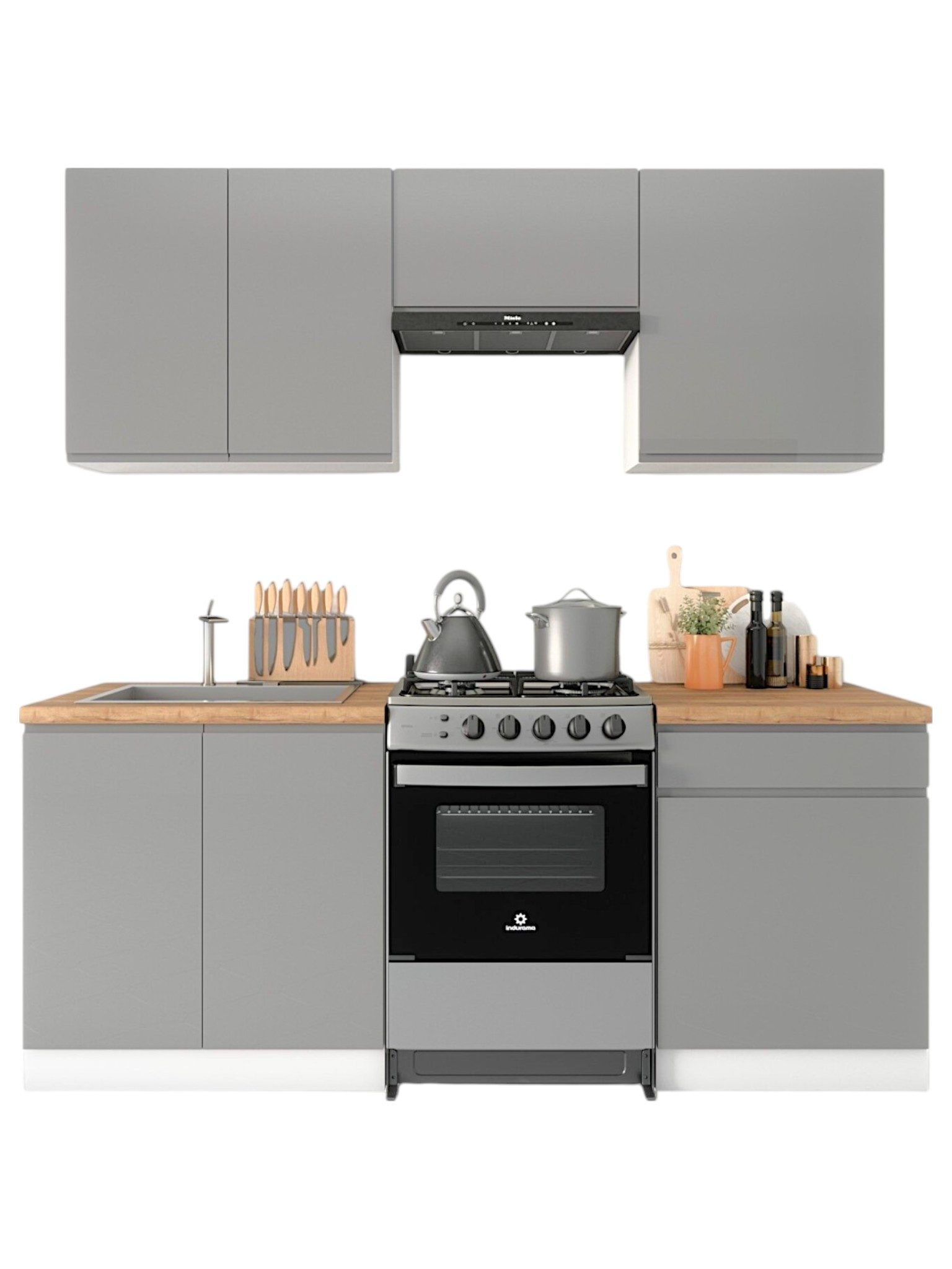 ROYAL24_MARKT Küchenzeile K36-G200 - Velmora - Ergonomisches Design und leicht zu reinigen, (Komplett Set), Edles Design - Top Material - Hochwertig.