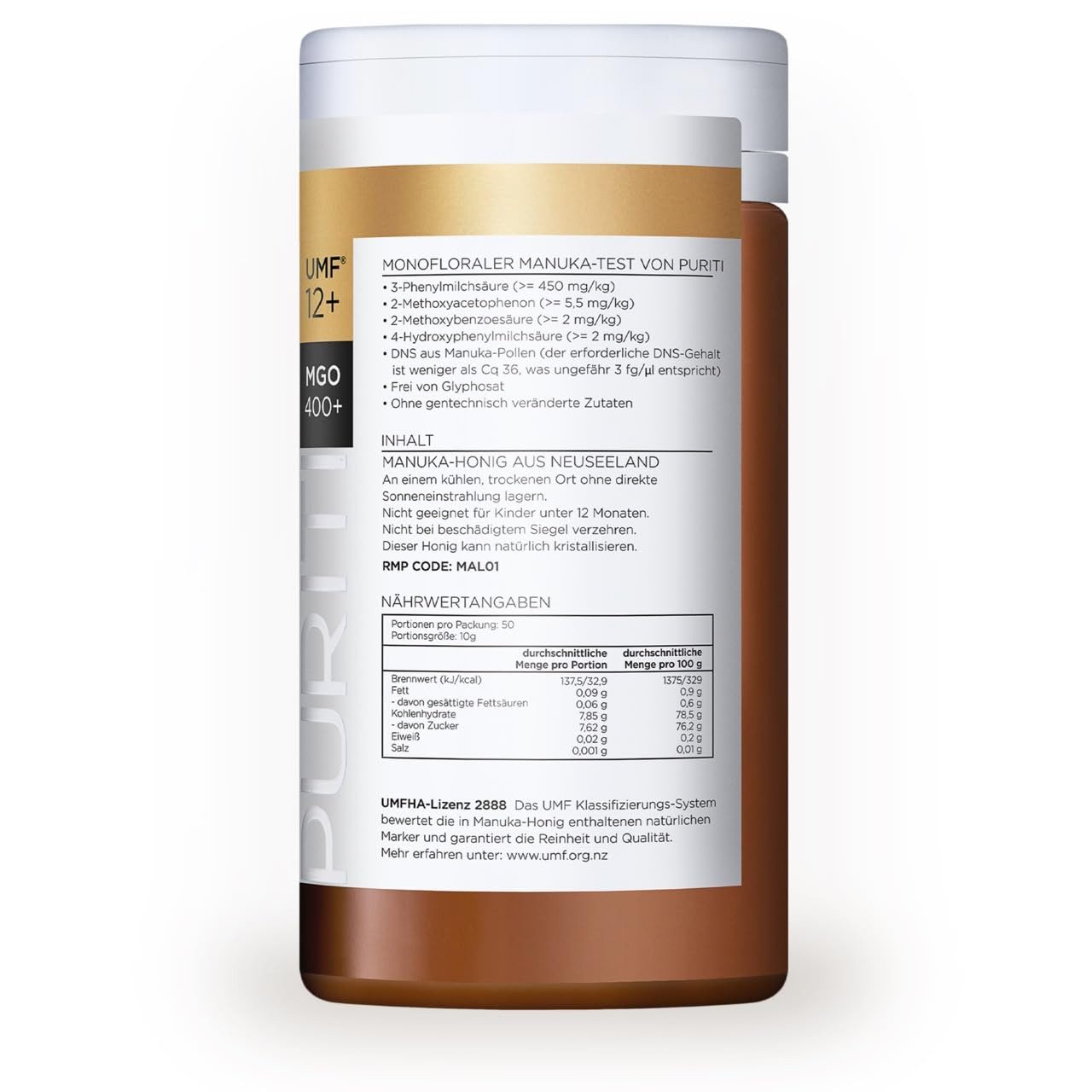 PURITI Honig Manuka-Honig MGO 400+, 500 g, 1 St.