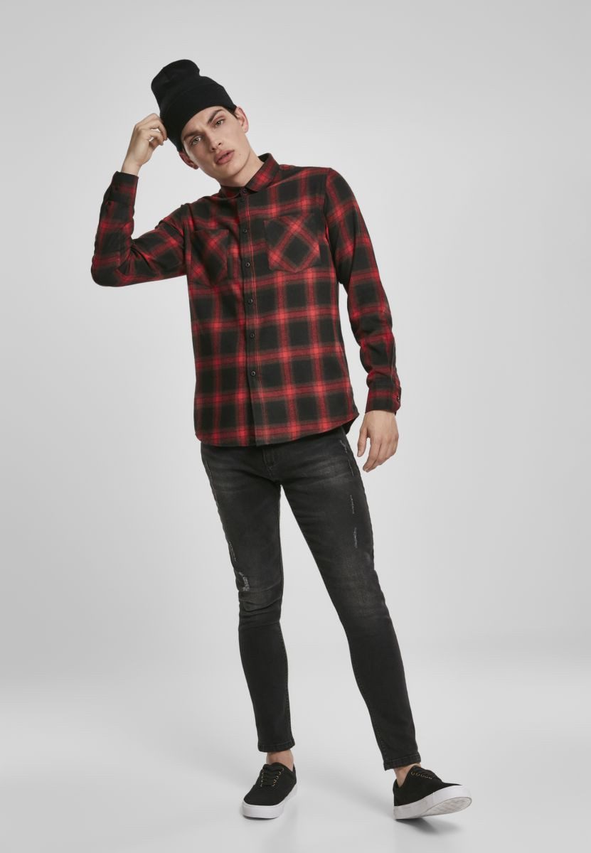 URBAN CLASSICS Outdoorhemd Checked Flanell Shirt 6 Herrenhemd