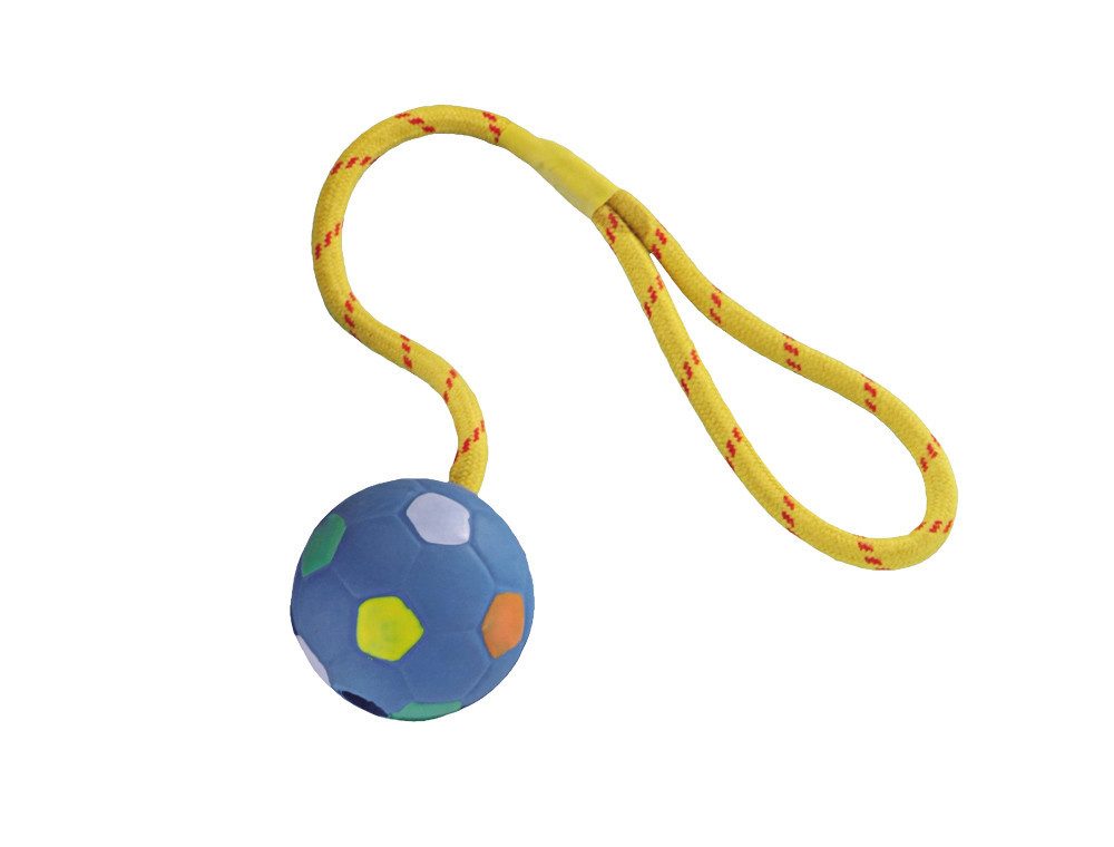 Nobby Zerrspielzeug Nobby Vollgummi Ball mit Seil 6,5 cm