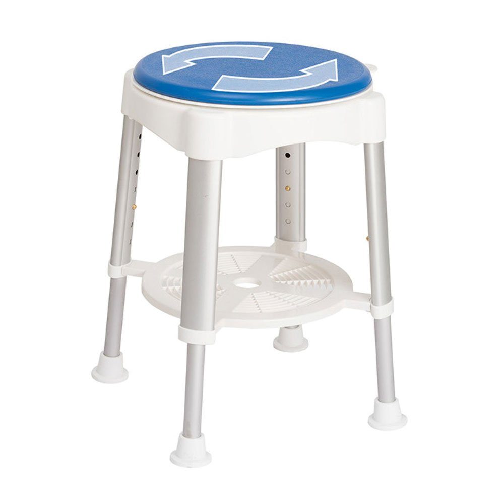 RUSSKA Dusch-Toilettenrollstuhl Russka Duschhocker mit Soft-Drehsitz und Ablage