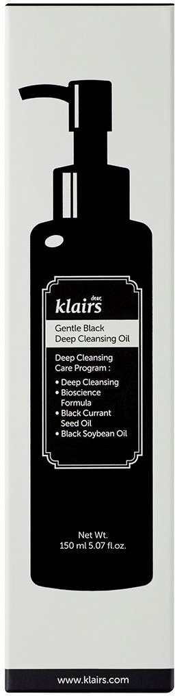 Dear Klairs Gesichts-Reinigungsöl GENTLE BLACK DEEP CLEANSING OIL, leicht abwaschbar, schonende Reinigung, aus natürlichen Ölen.