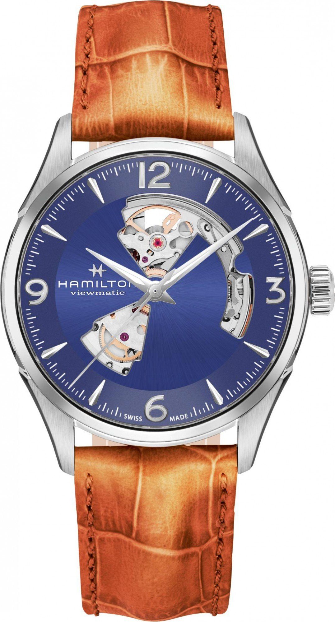 Hamilton Automatikuhr Jazzmaster Open Heart Herren Automatikuhr, Durchbrochenes Ziffernblatt