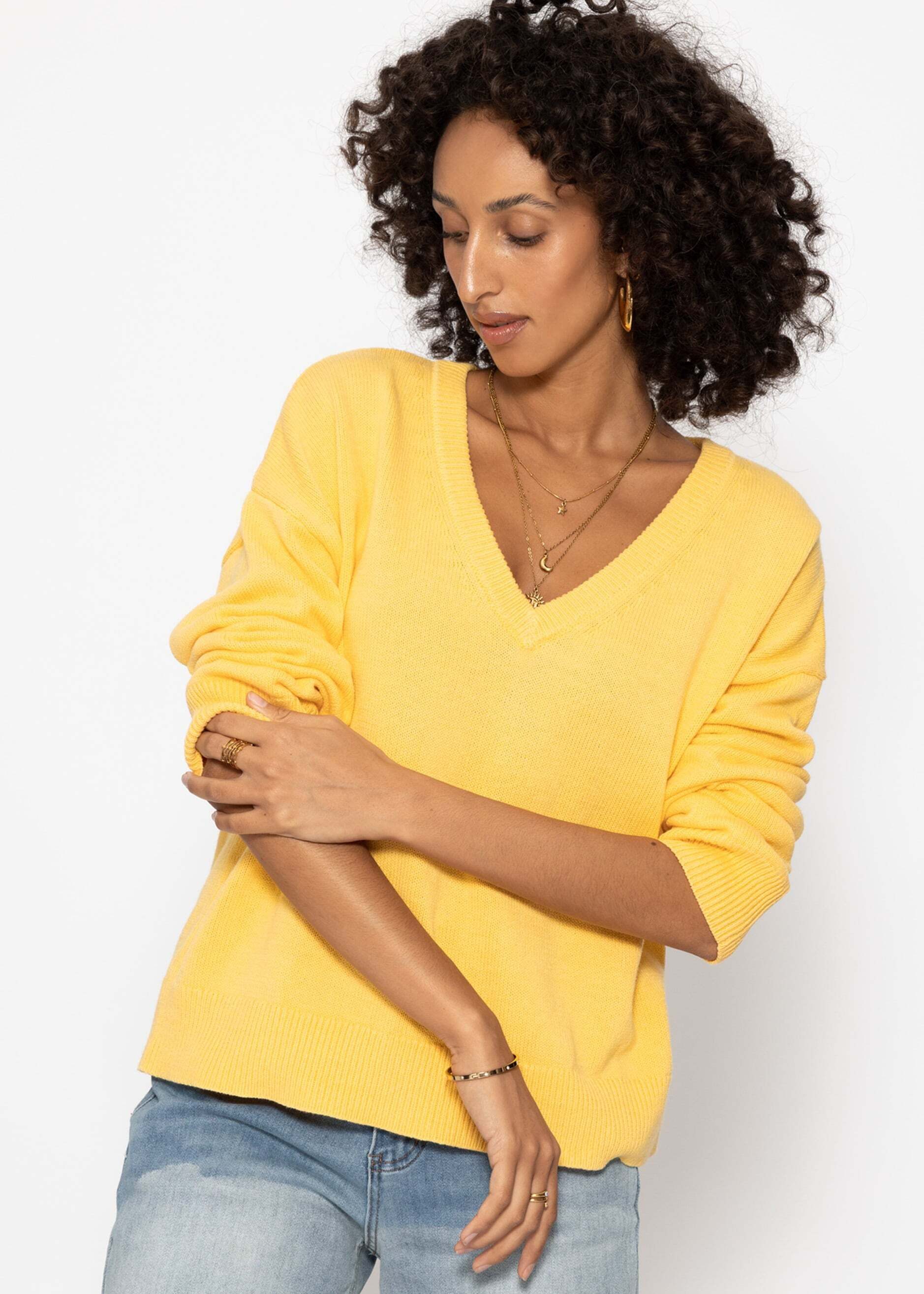SASSYCLASSY Strickpullover Oversize Baumwoll-Pullover für Damen Lässiger Pu günstig online kaufen
