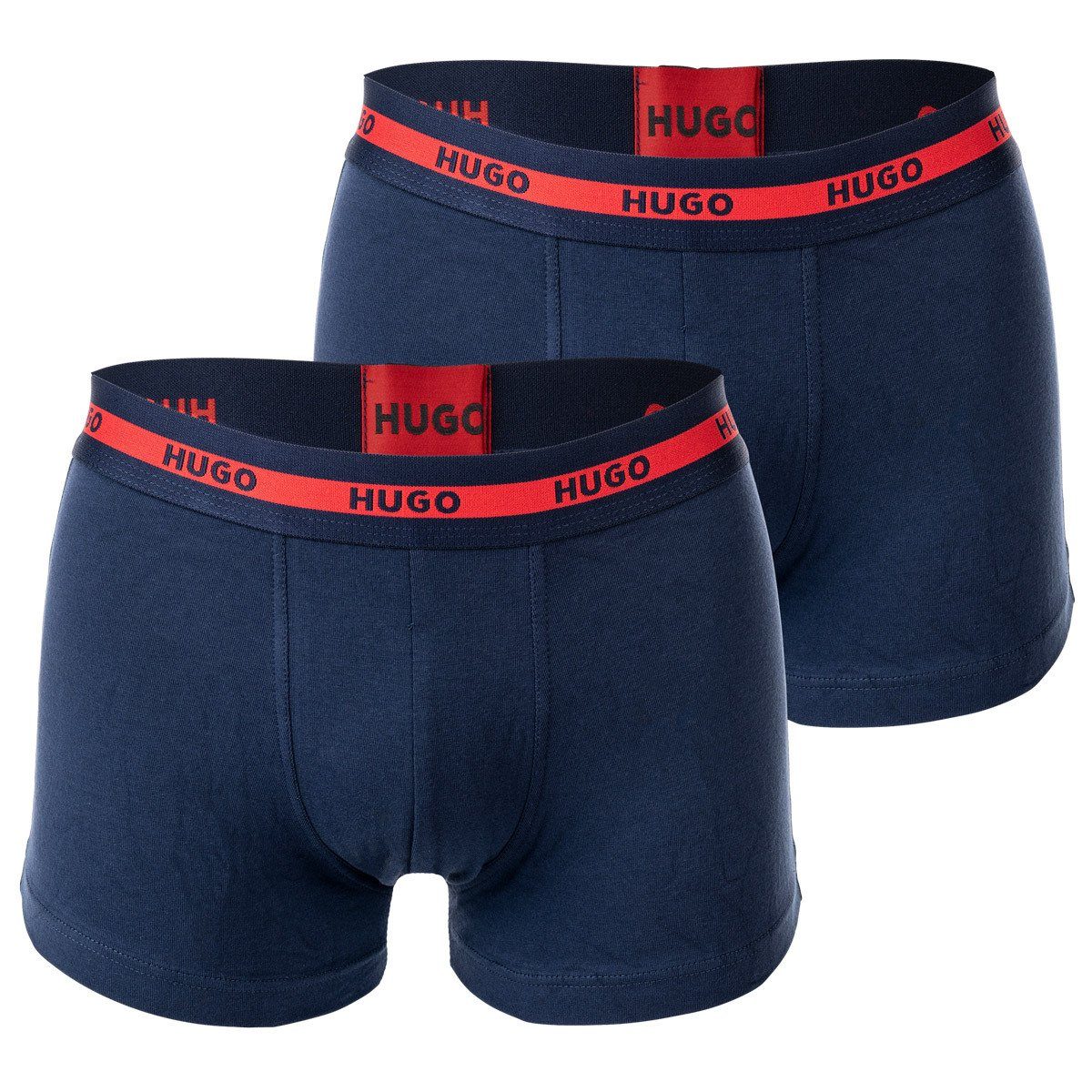 HUGO Boxer Herren Boxer Shorts, 2er Pack - Trunks Twin Pack Blau