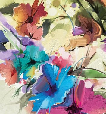 MyMaxxi Dekorationsfolie Türtapete Bunt blühende Blumenranke Türbild Türaufkleber Folie