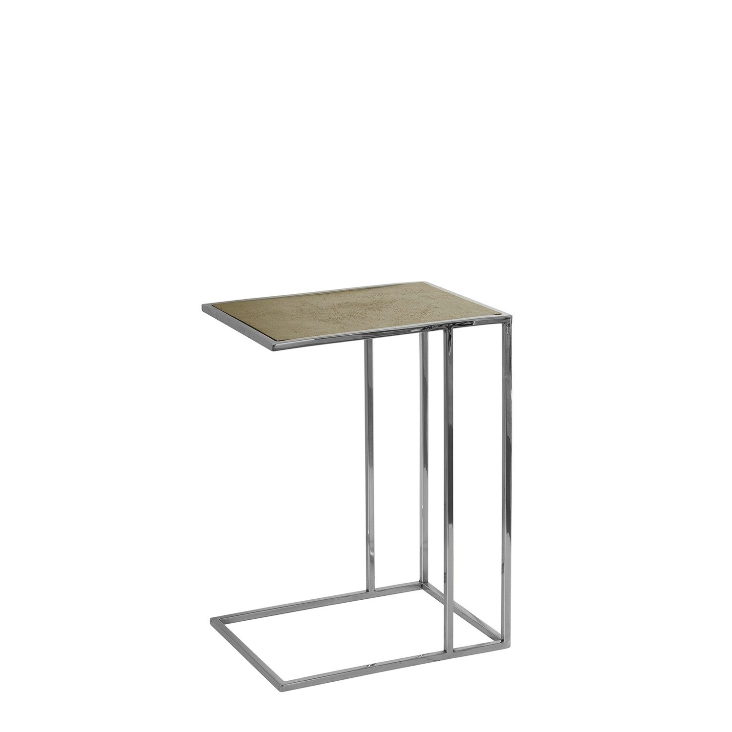 Fink Tabletttisch DIJON Beistelltisch 2er Set - H.56cm x B.41cm - silber - Edelstahl (Dekotisch - kleiner Tisch, Dekotisch - kleiner Tisch), Moderner Sofatisch: Stilvoller Ablagetisch & Couchtisch für Zuhause