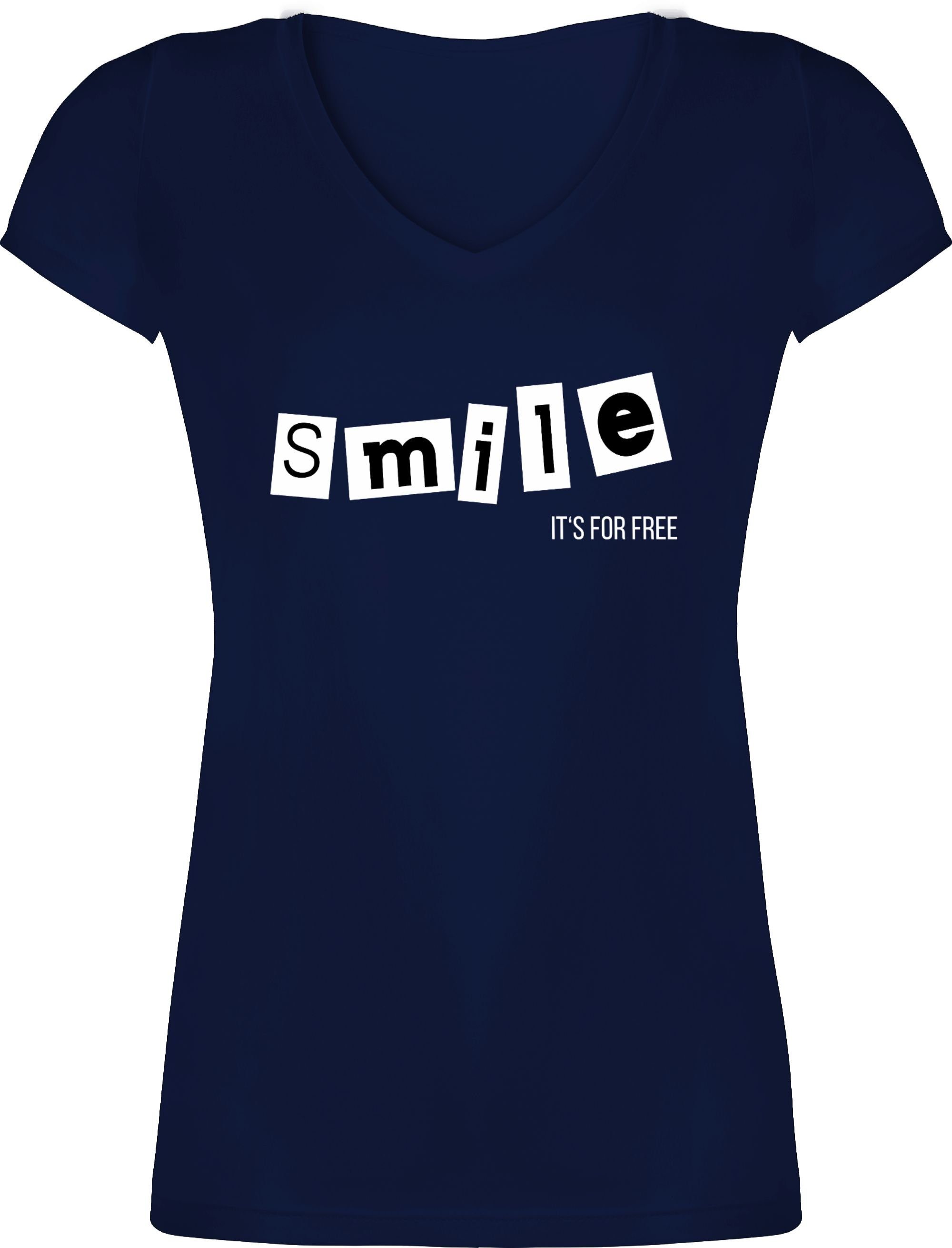 Shirtracer TShirt »Smile it’s for free Sprüche Statement mit Spruch
