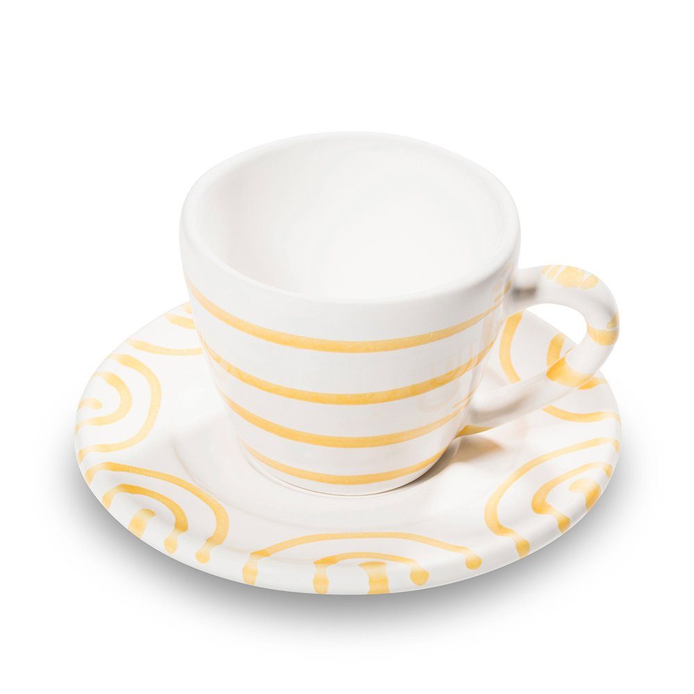 Gmundner Keramik Espressotasse Gmundner Keramik Espresso für Dich 2 tlg.-Set Geflammt, * Glasierte Keramik * natürliche Rohstoffe und nachhaltige Produktion * Handgemacht in Österreich seit 1492 * Jedes Teil ist ein Unikat
